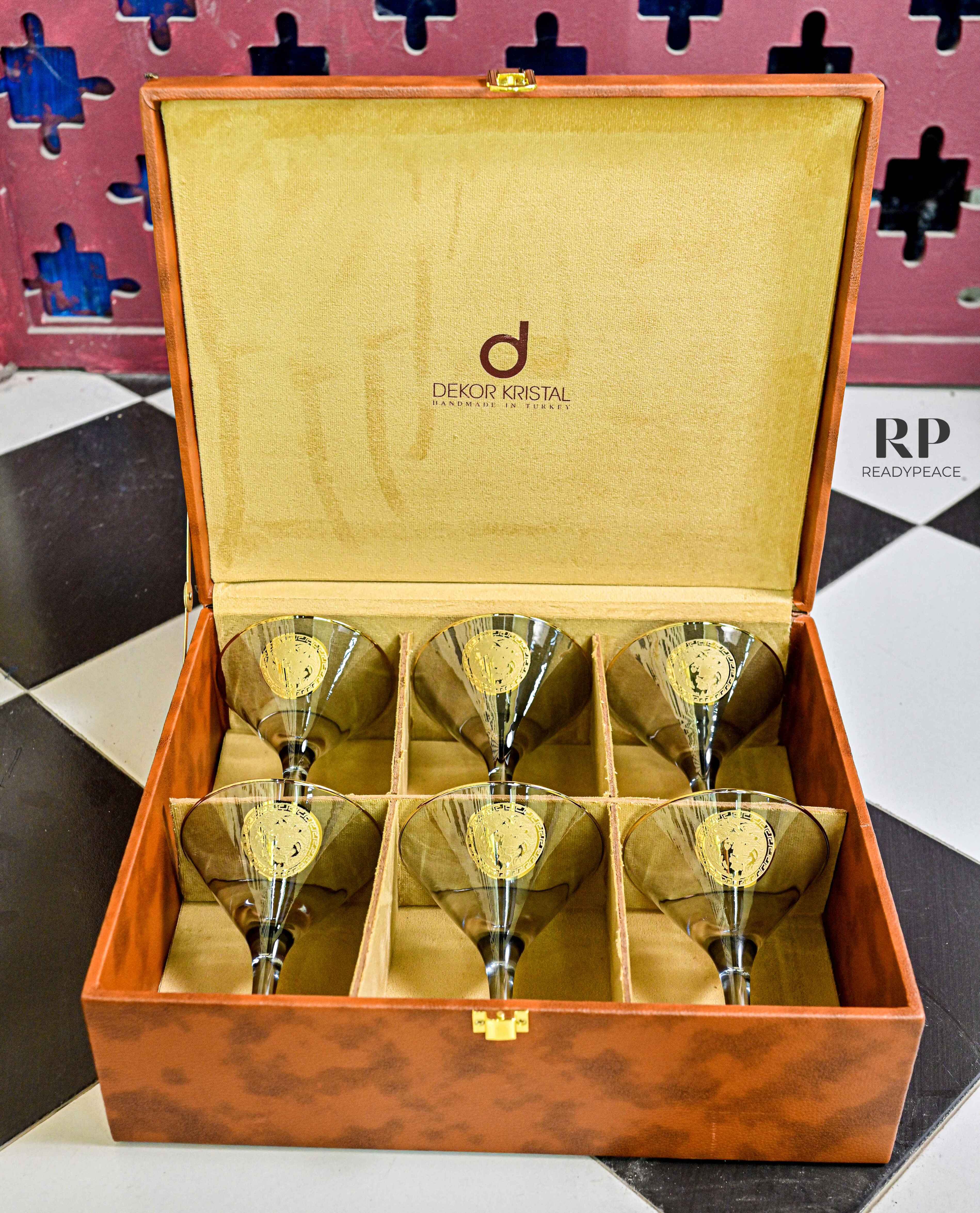 Zazzy Versus Versace Gold Plated Cocktail Glasses (Smokey Grey)