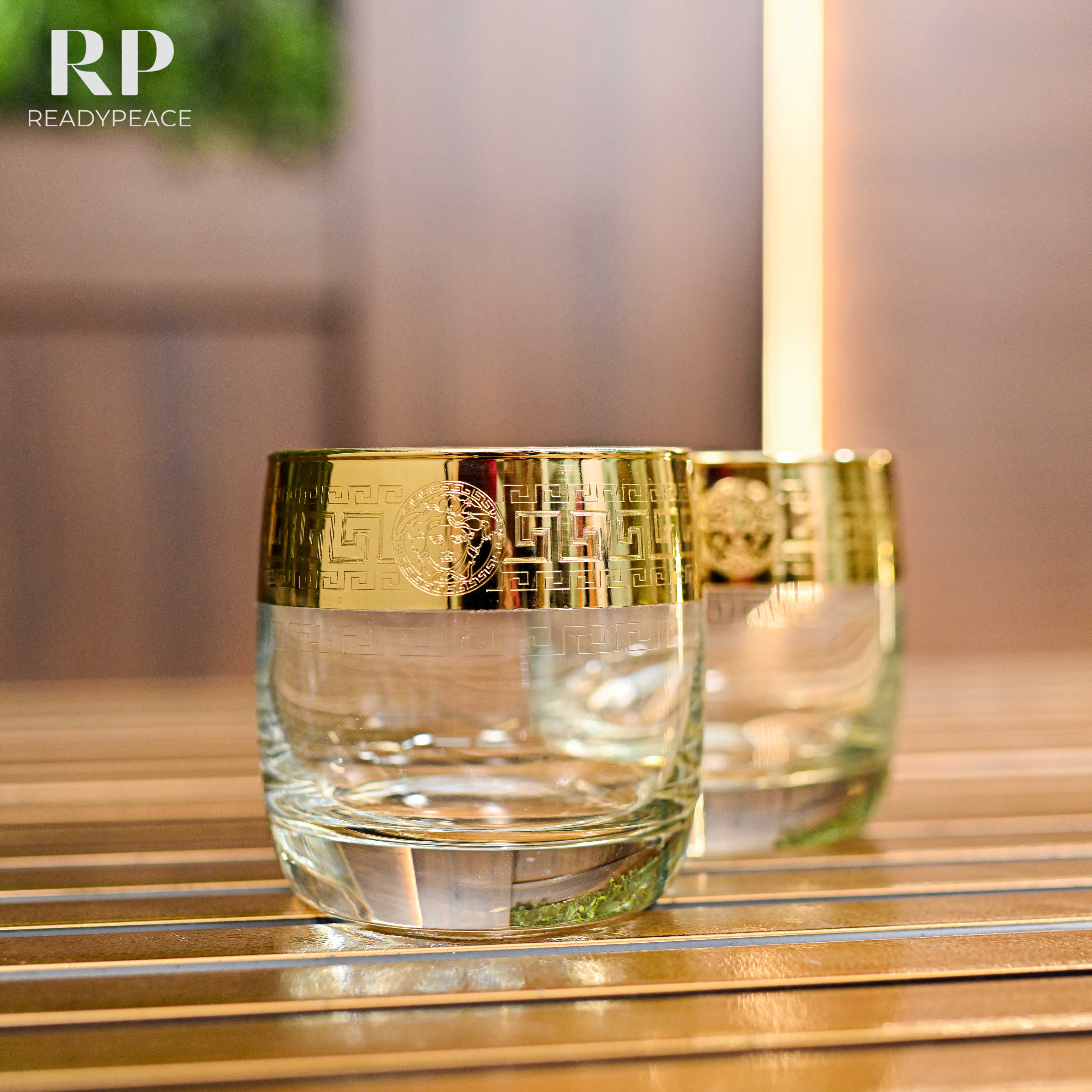 Amigo Gold Plated Crystal Glasses (Set of 6)