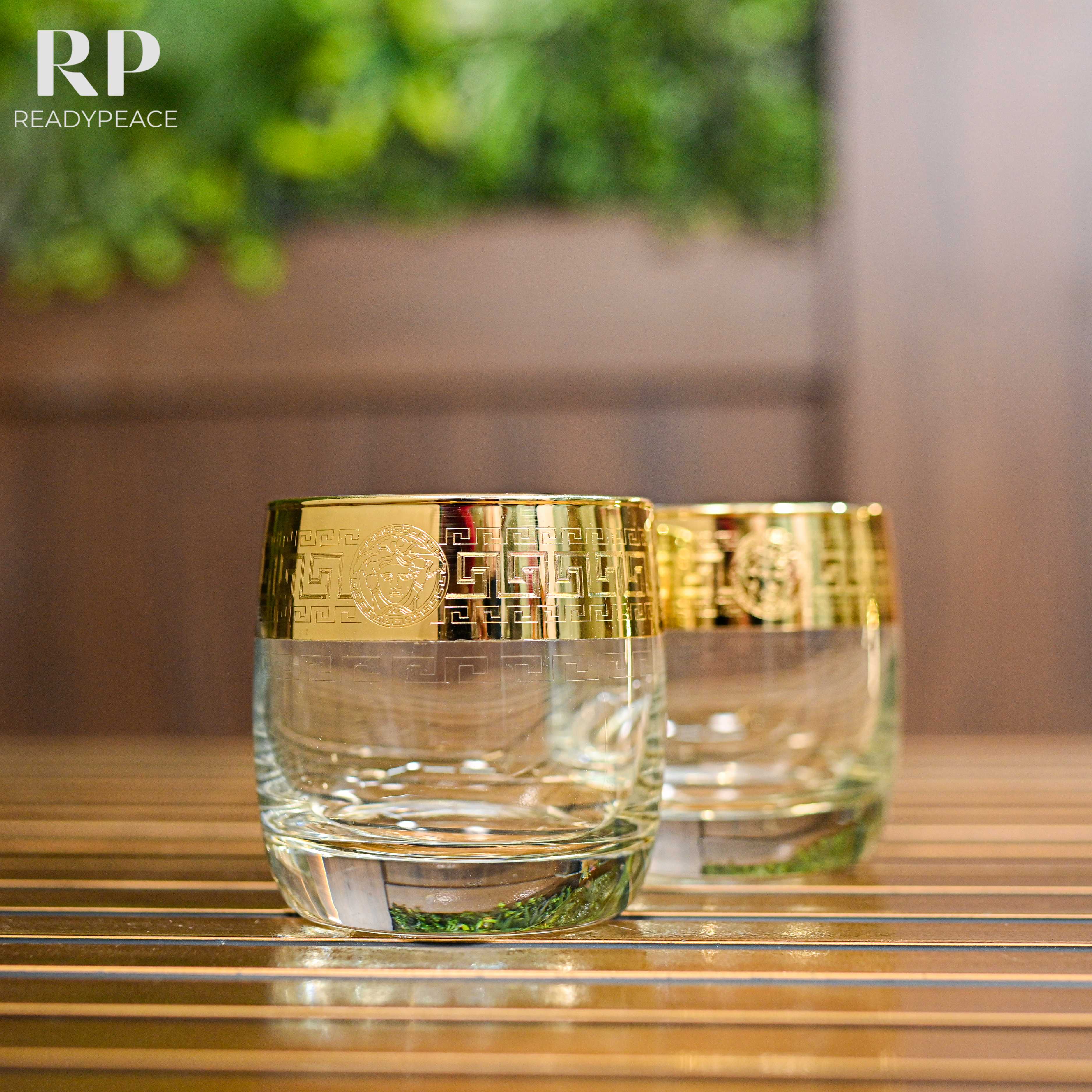 Amigo Gold Plated Crystal Glasses (Set of 6)