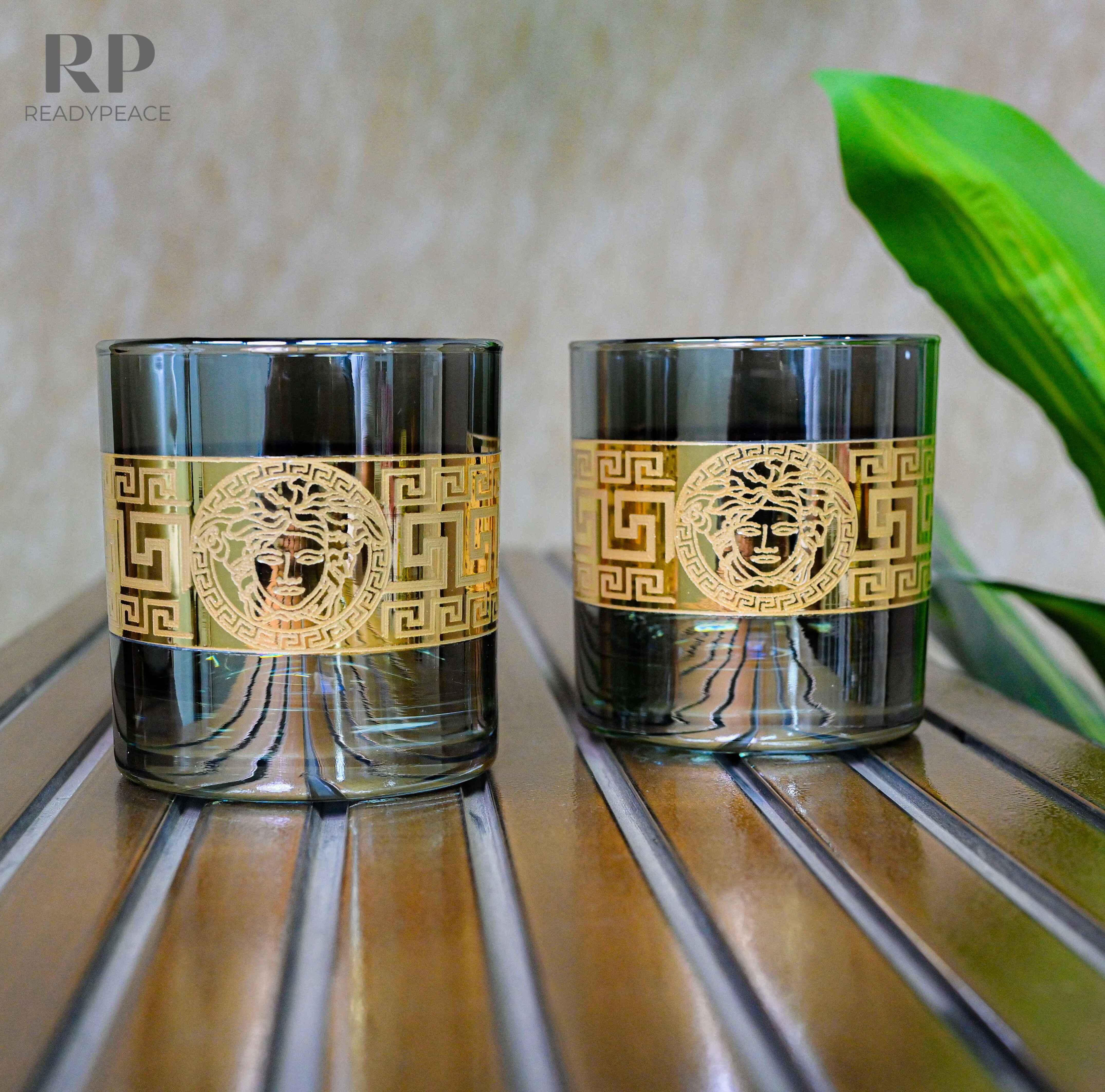 Sheen Versace Bluish Green Gold Plated Glasses (390 ml)