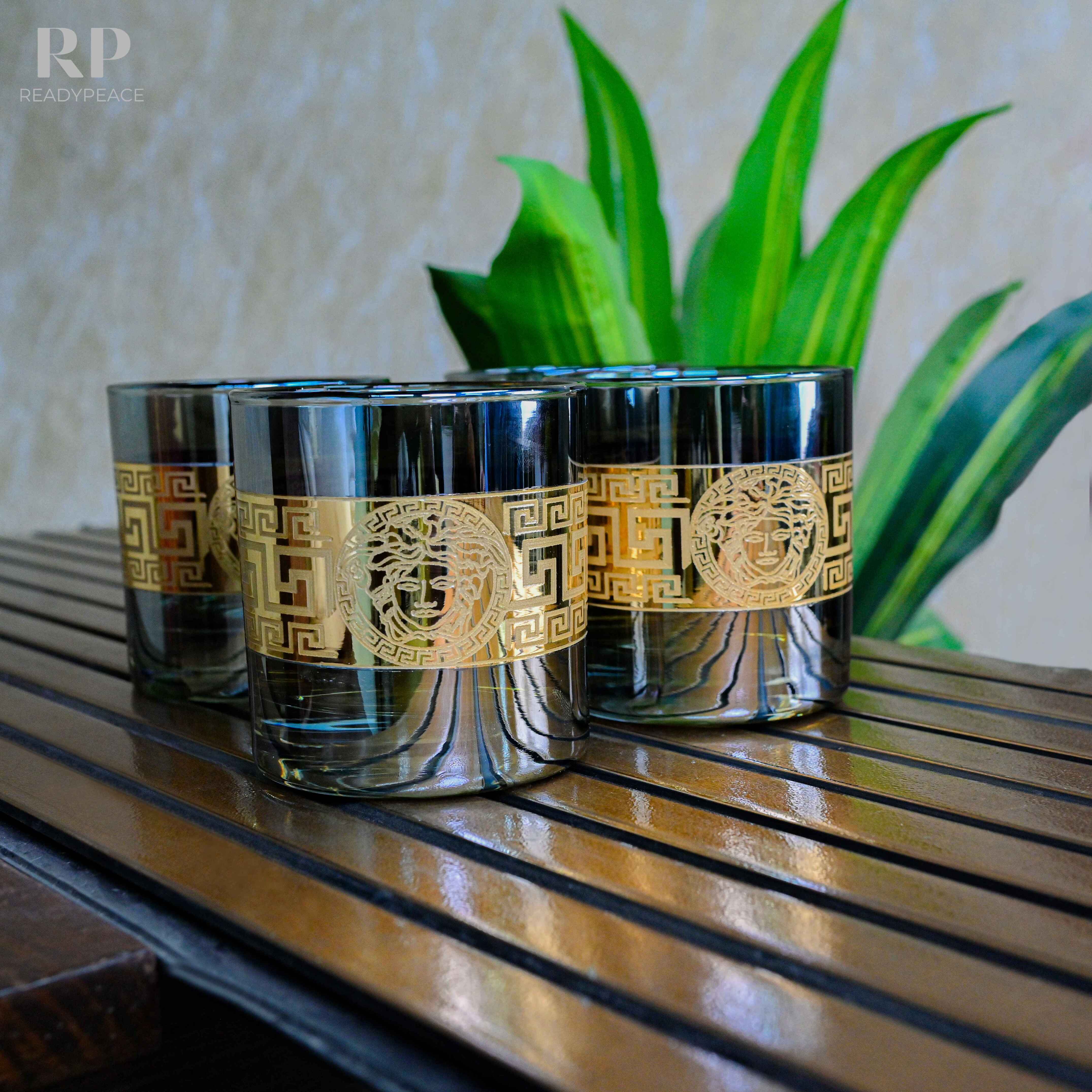 Sheen Versace Bluish Green Gold Plated Glasses (390 ml)