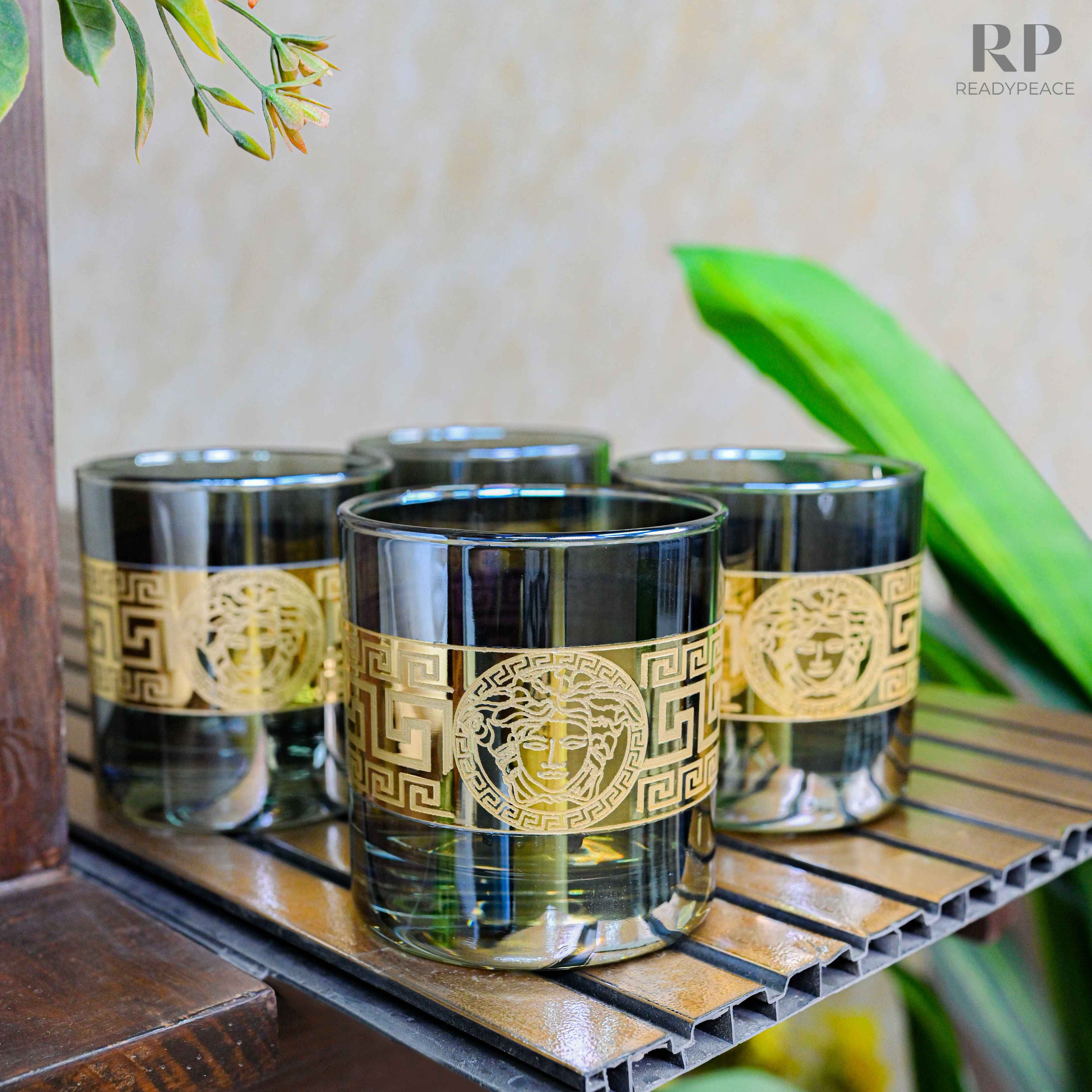 Sheen Versace Bluish Green Gold Plated Glasses (390 ml)