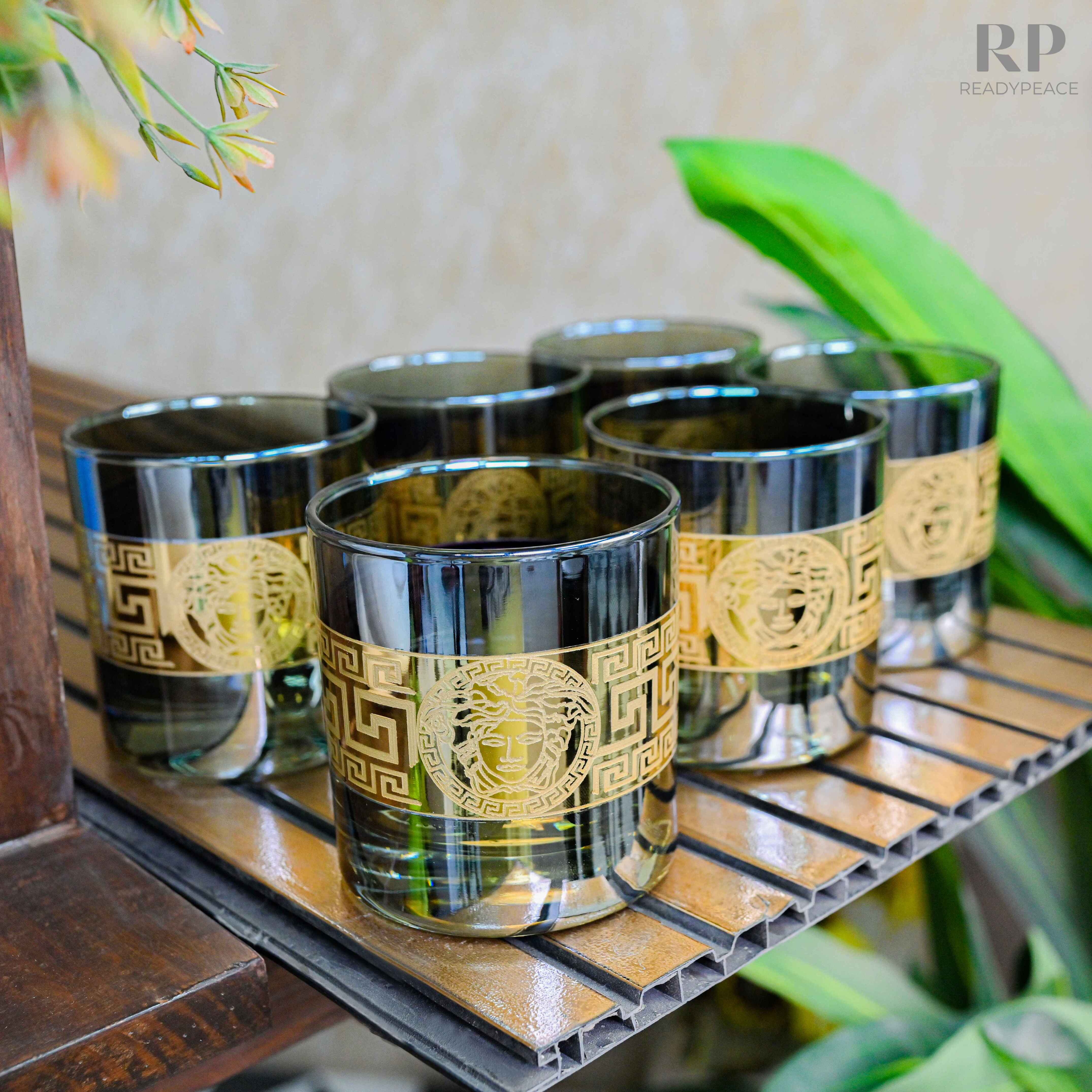 Sheen Versace Bluish Green Gold Plated Glasses (390 ml)