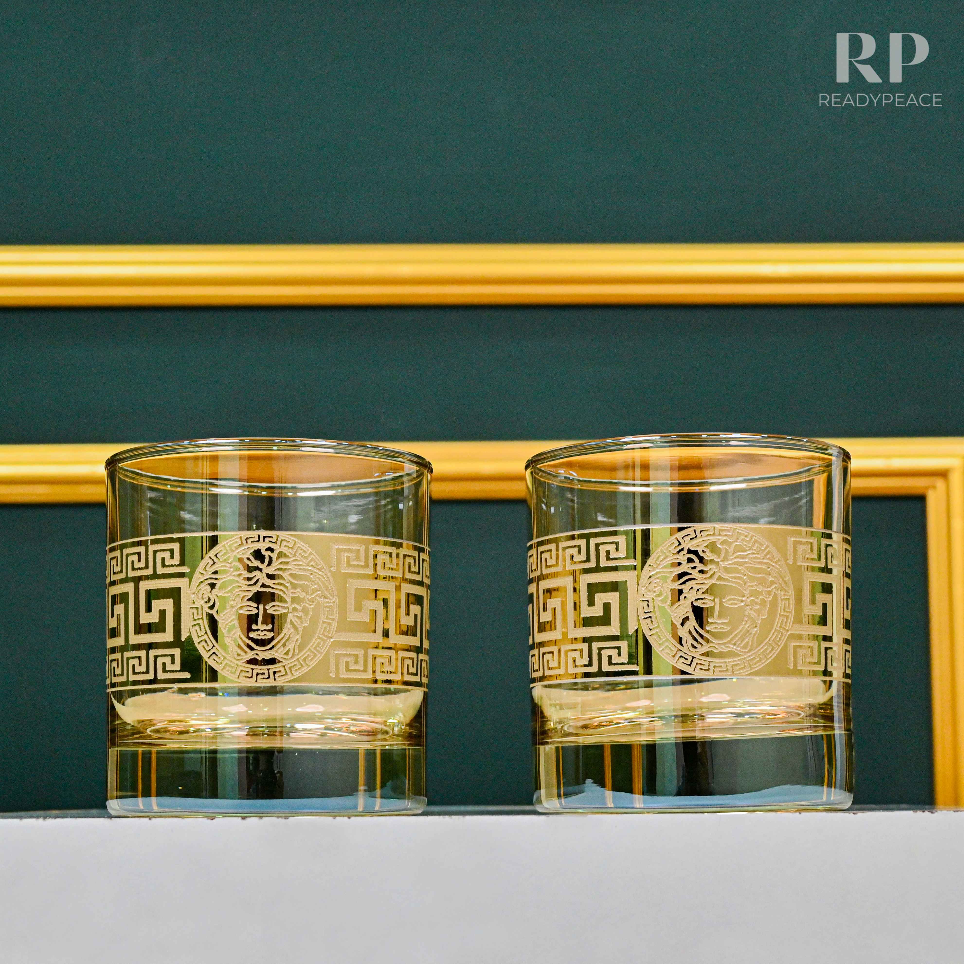 Diva Versace Gold Plated Glasses - Set of 6 (390 ml)