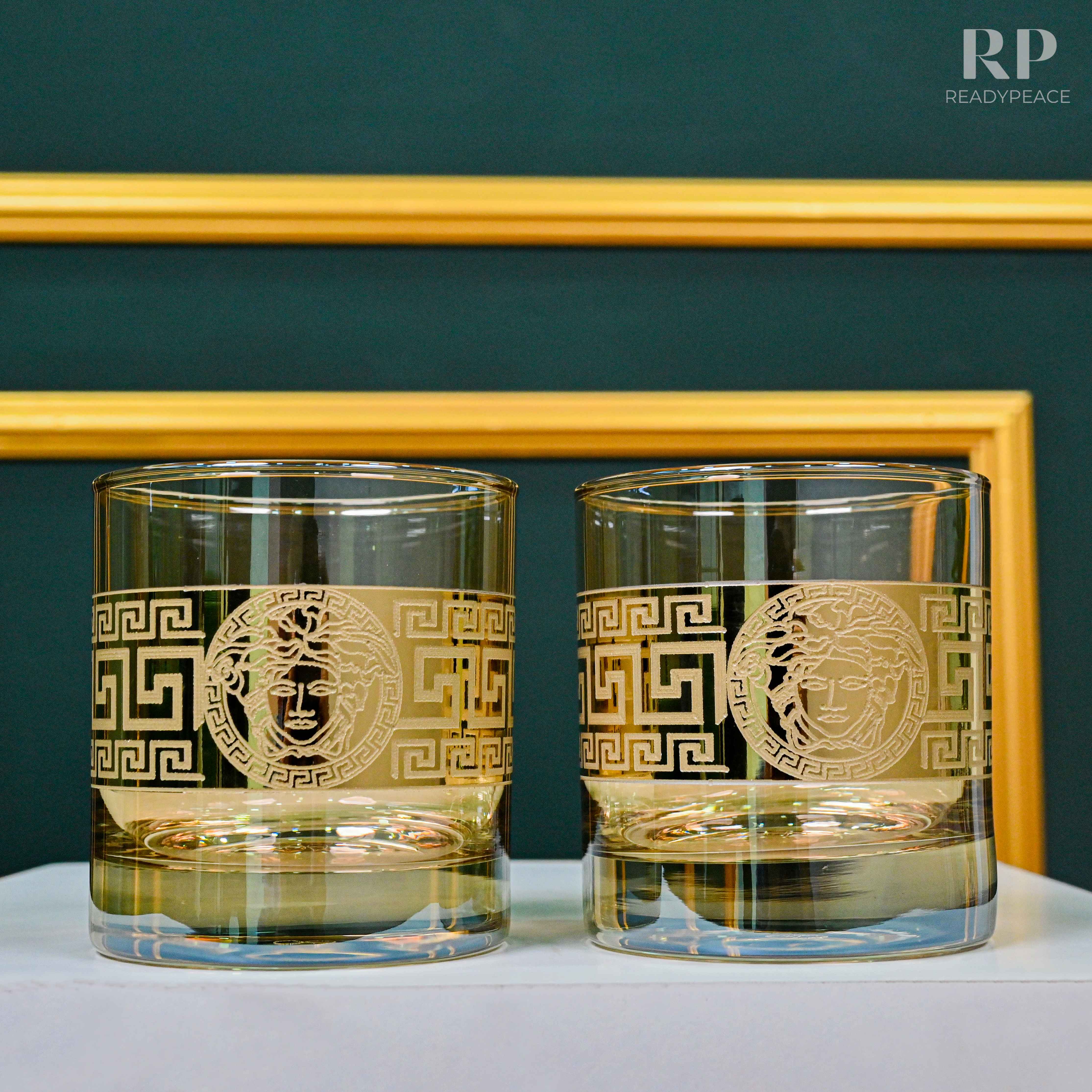 Diva Versace Gold Plated Glasses - Set of 6 (390 ml)
