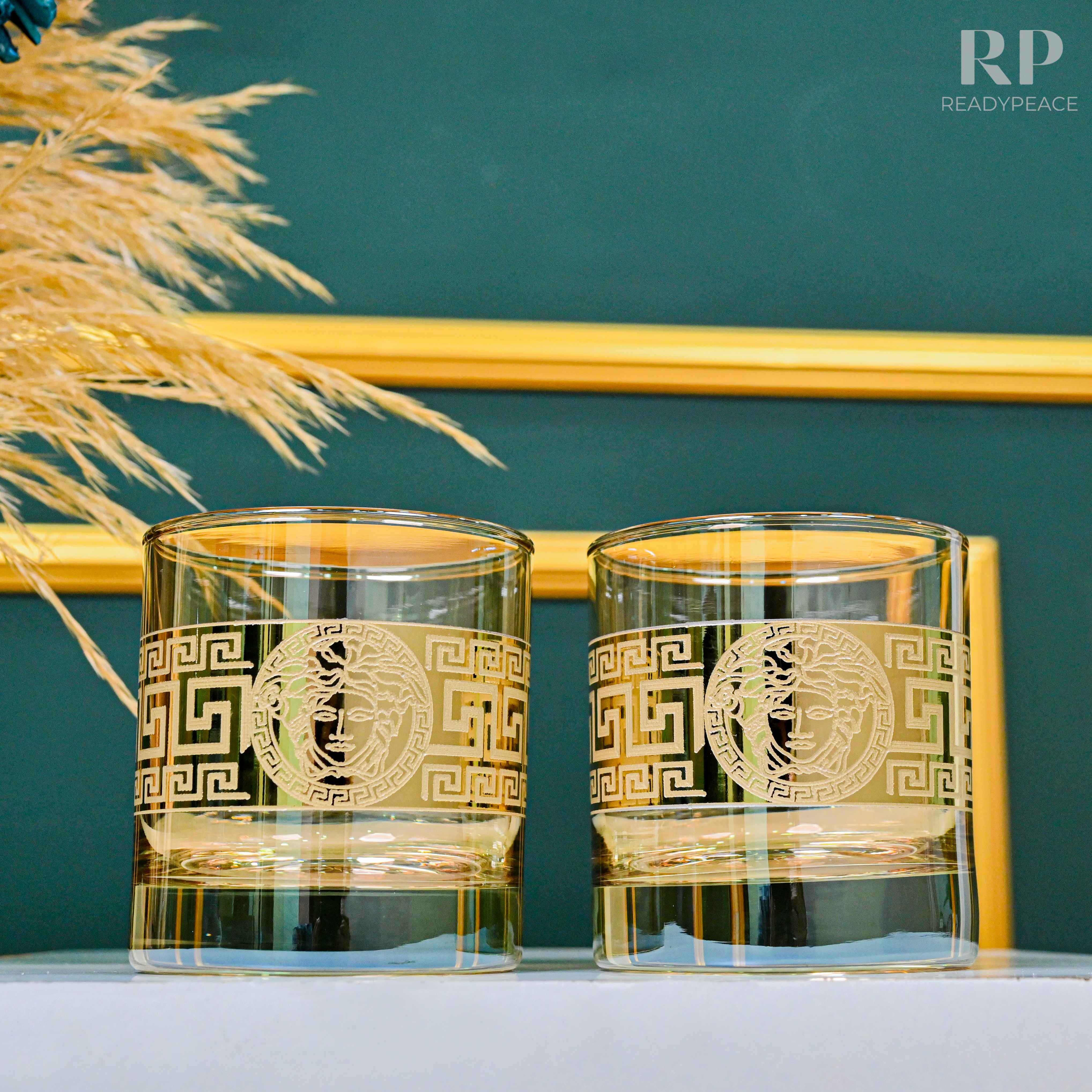 Diva Versace Gold Plated Glasses - Set of 6 (390 ml)