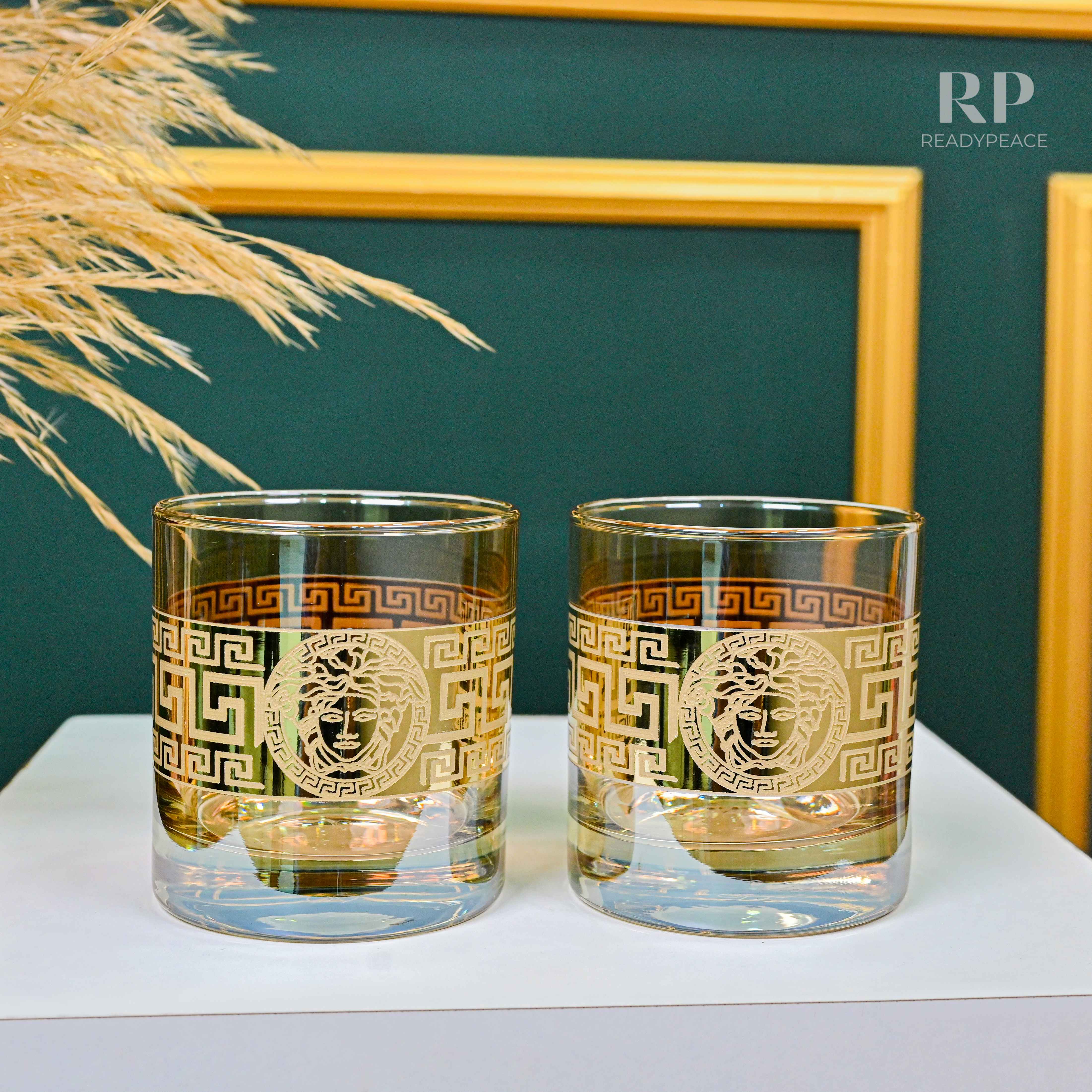 Diva Versace Gold Plated Glasses - Set of 6 (390 ml)