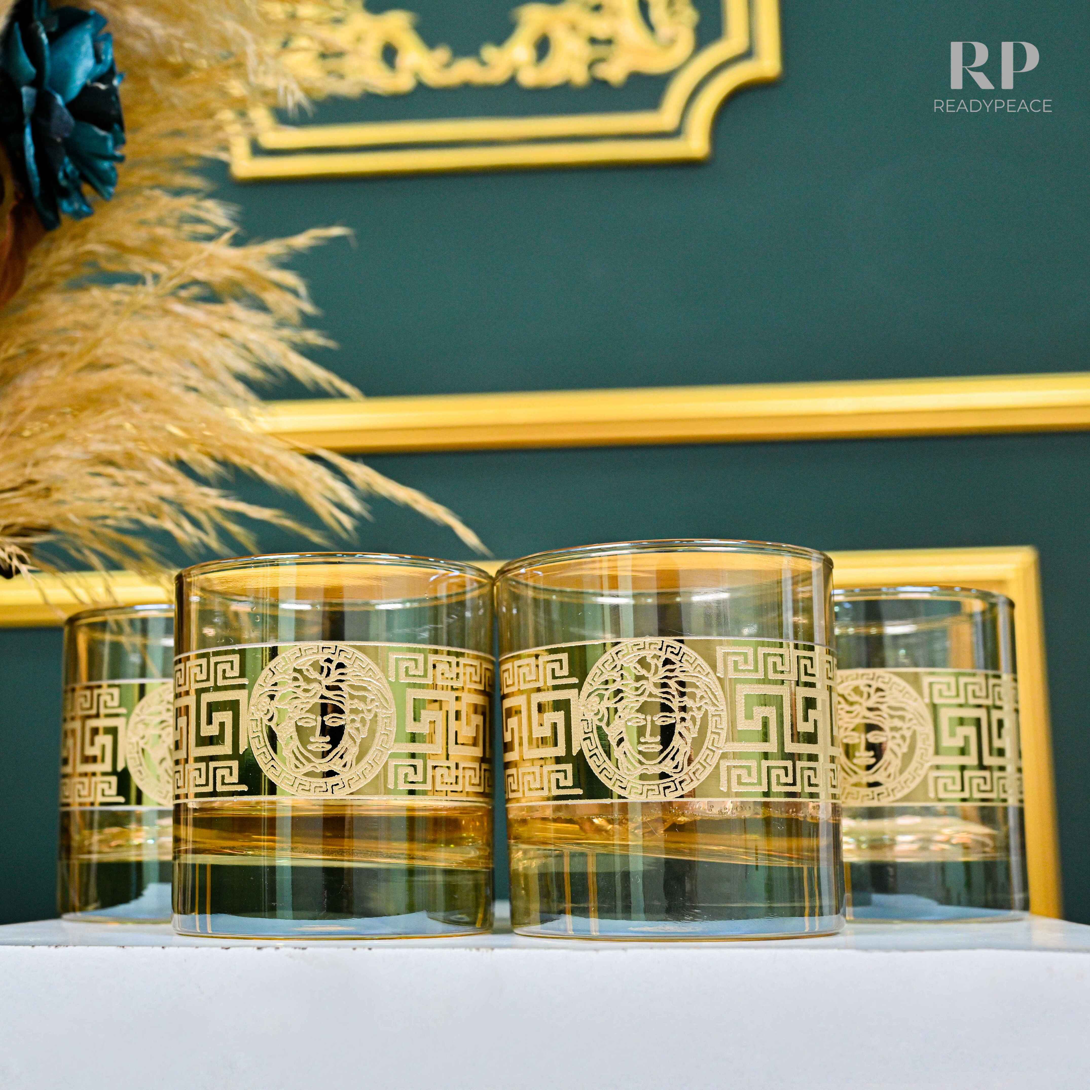 Diva Versace Gold Plated Glasses - Set of 6 (390 ml)