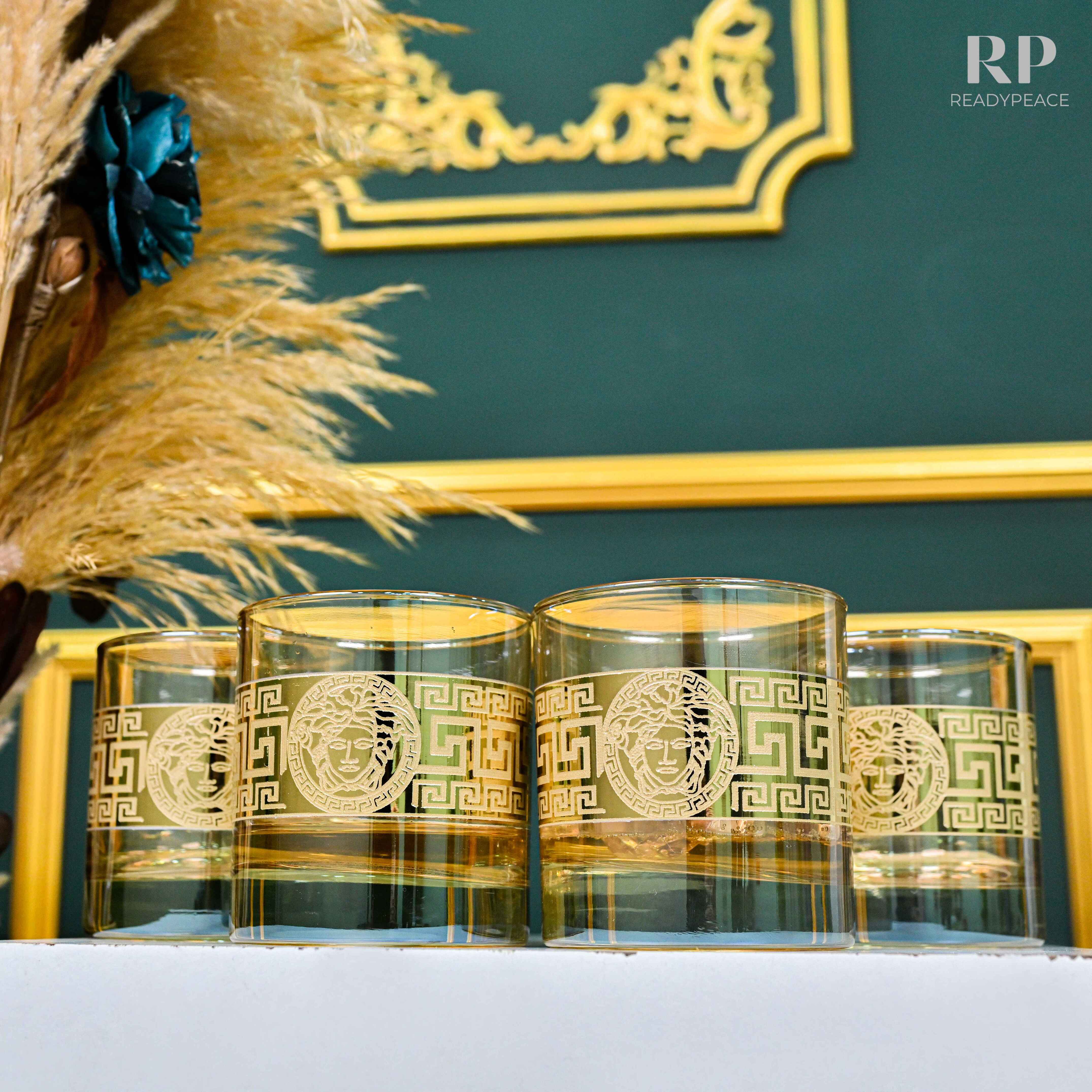 Diva Versace Gold Plated Glasses - Set of 6 (390 ml)