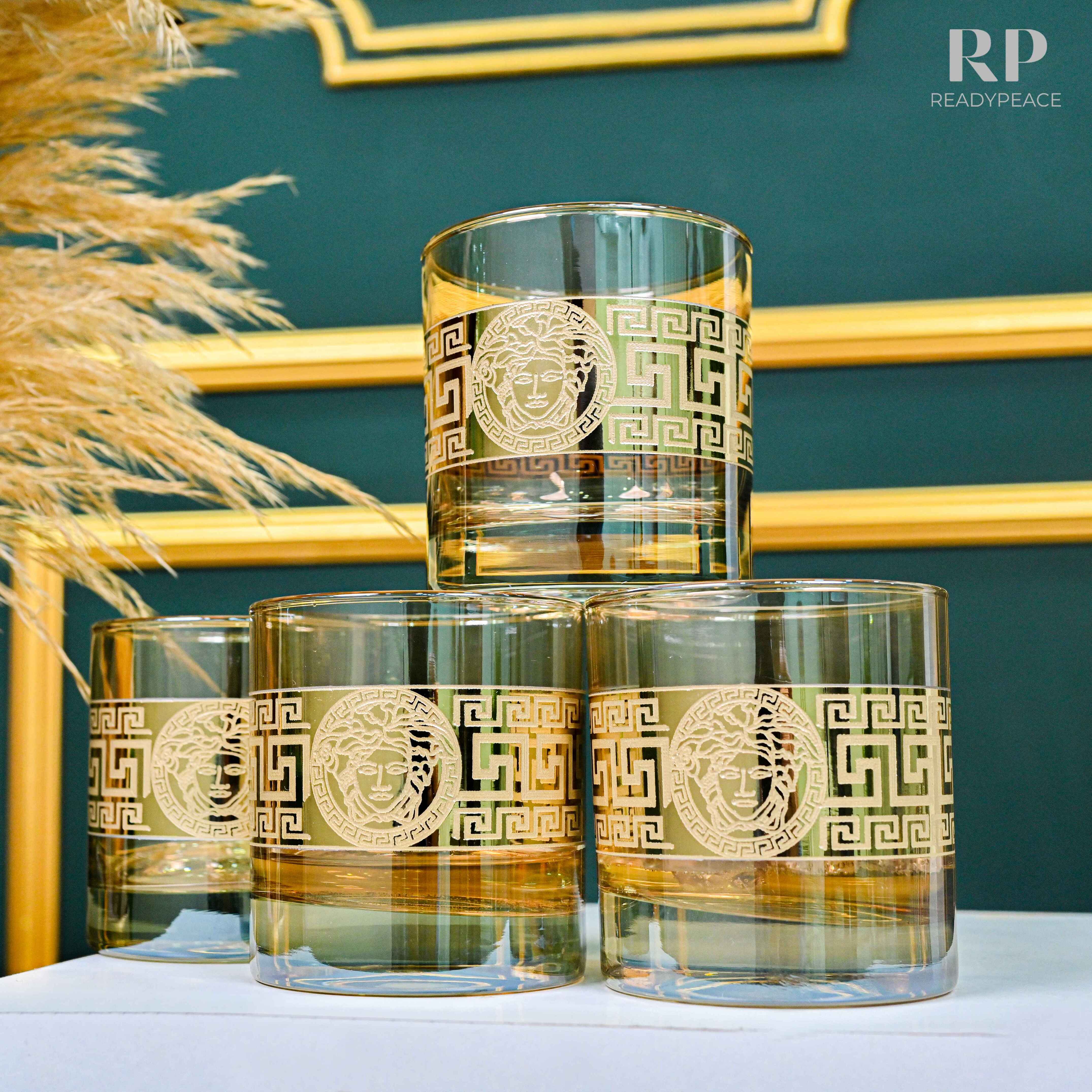 Diva Versace Gold Plated Glasses - Set of 6 (390 ml)
