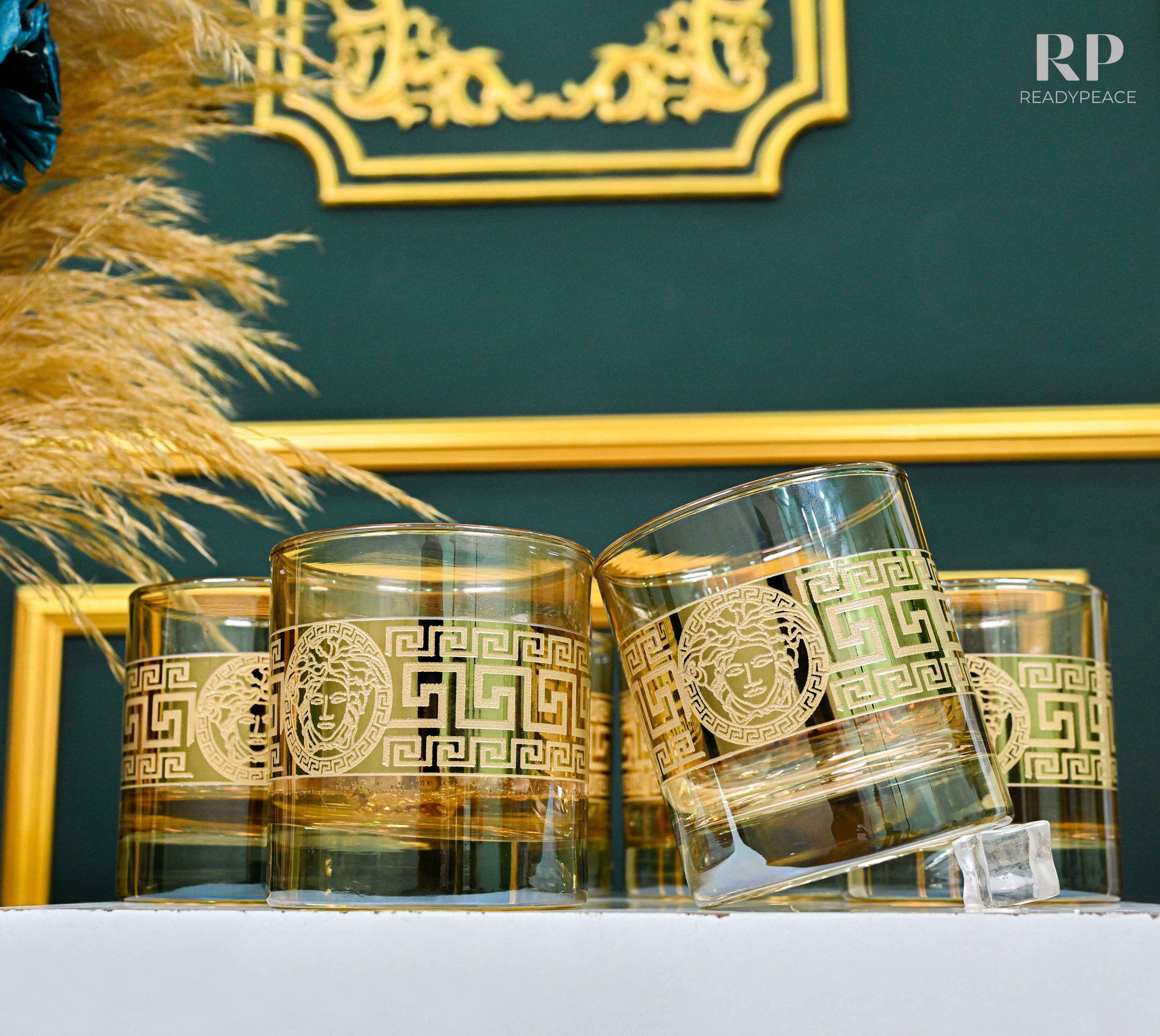 Diva Versace Gold Plated Glasses - Set of 6 (390 ml)