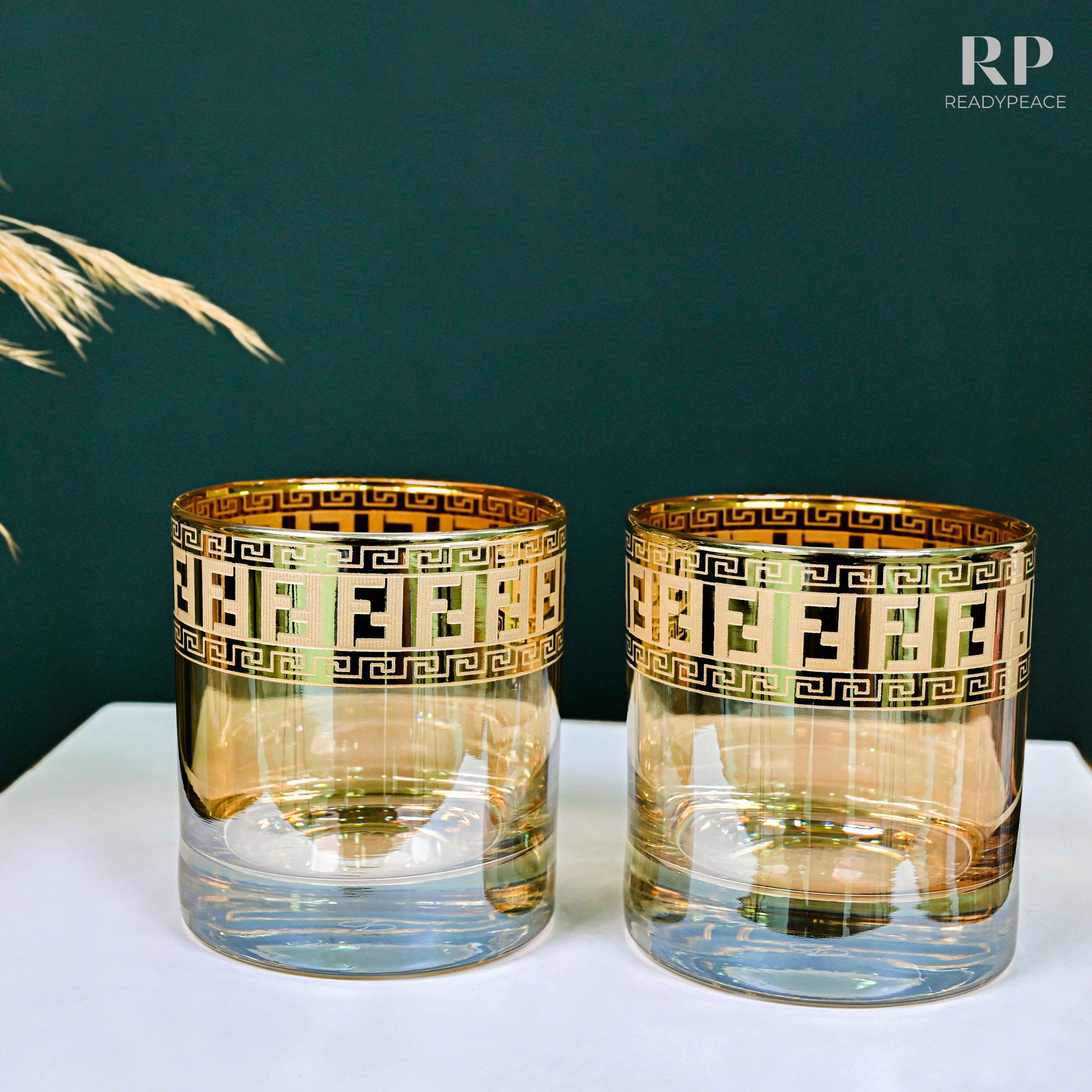 Diva Fendi Gold Plated Glasses - Set of 6 (390 ml)