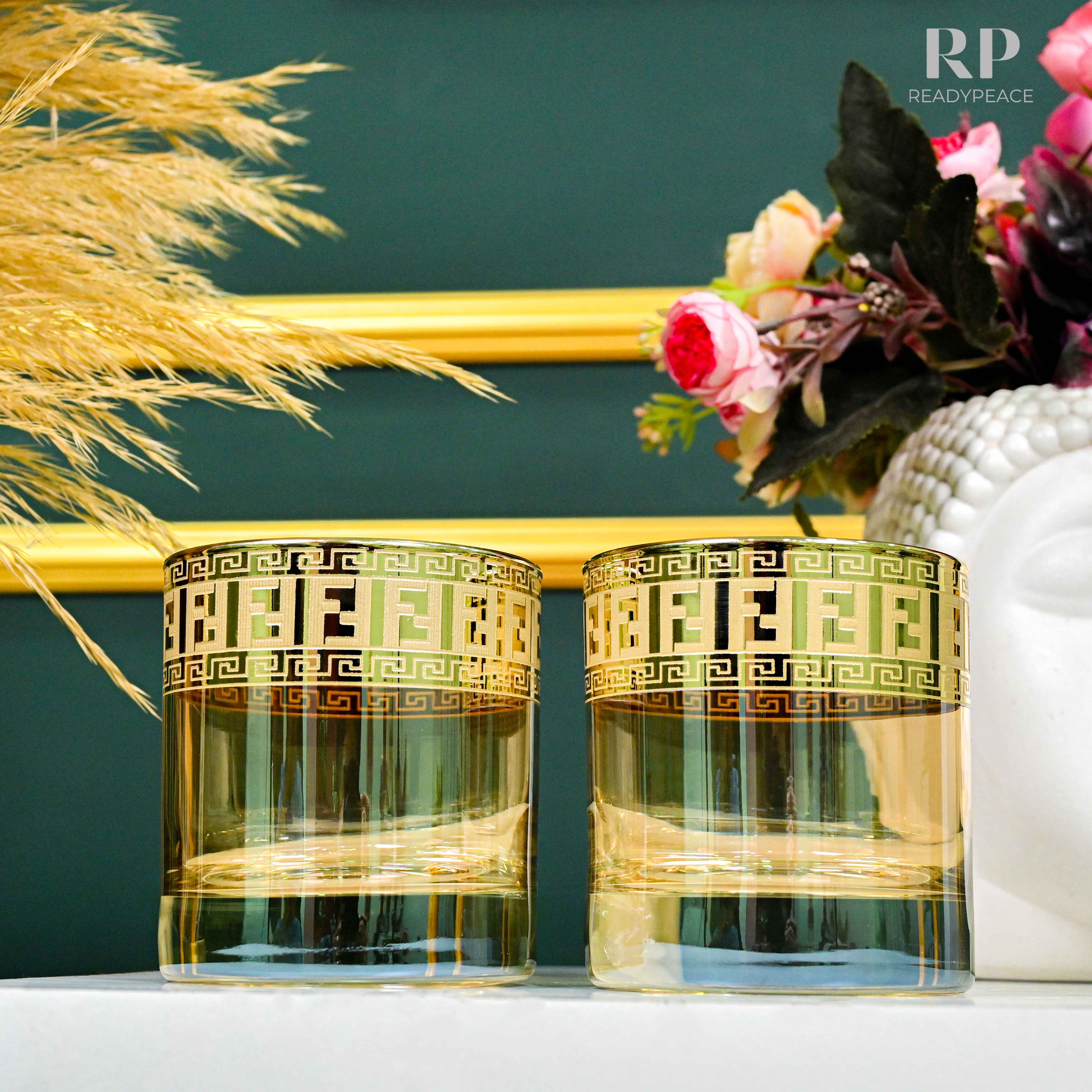 Diva Fendi Gold Plated Glasses - Set of 6 (390 ml)