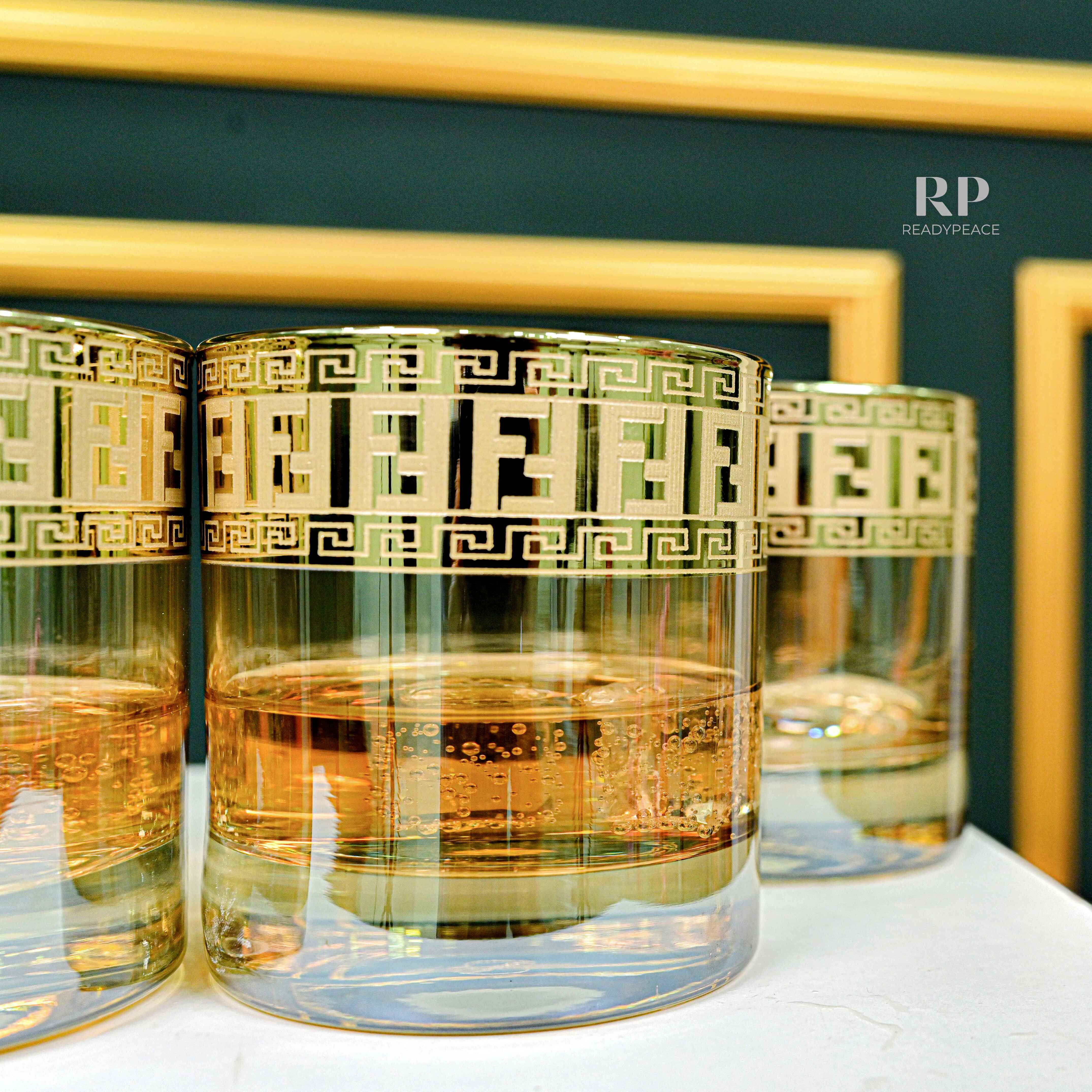 Diva Fendi Gold Plated Glasses - Set of 6 (390 ml)