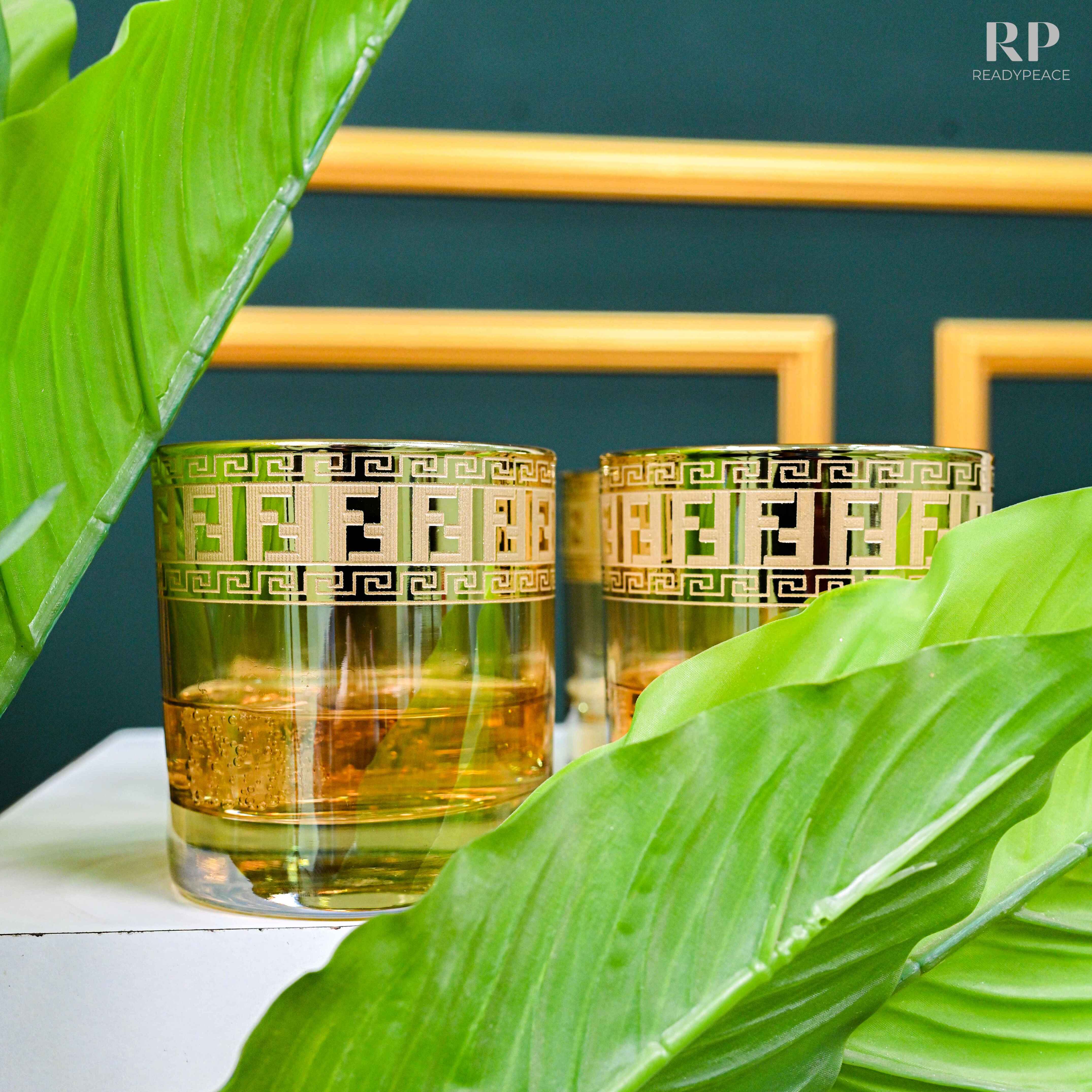 Diva Fendi Gold Plated Glasses - Set of 6 (390 ml)