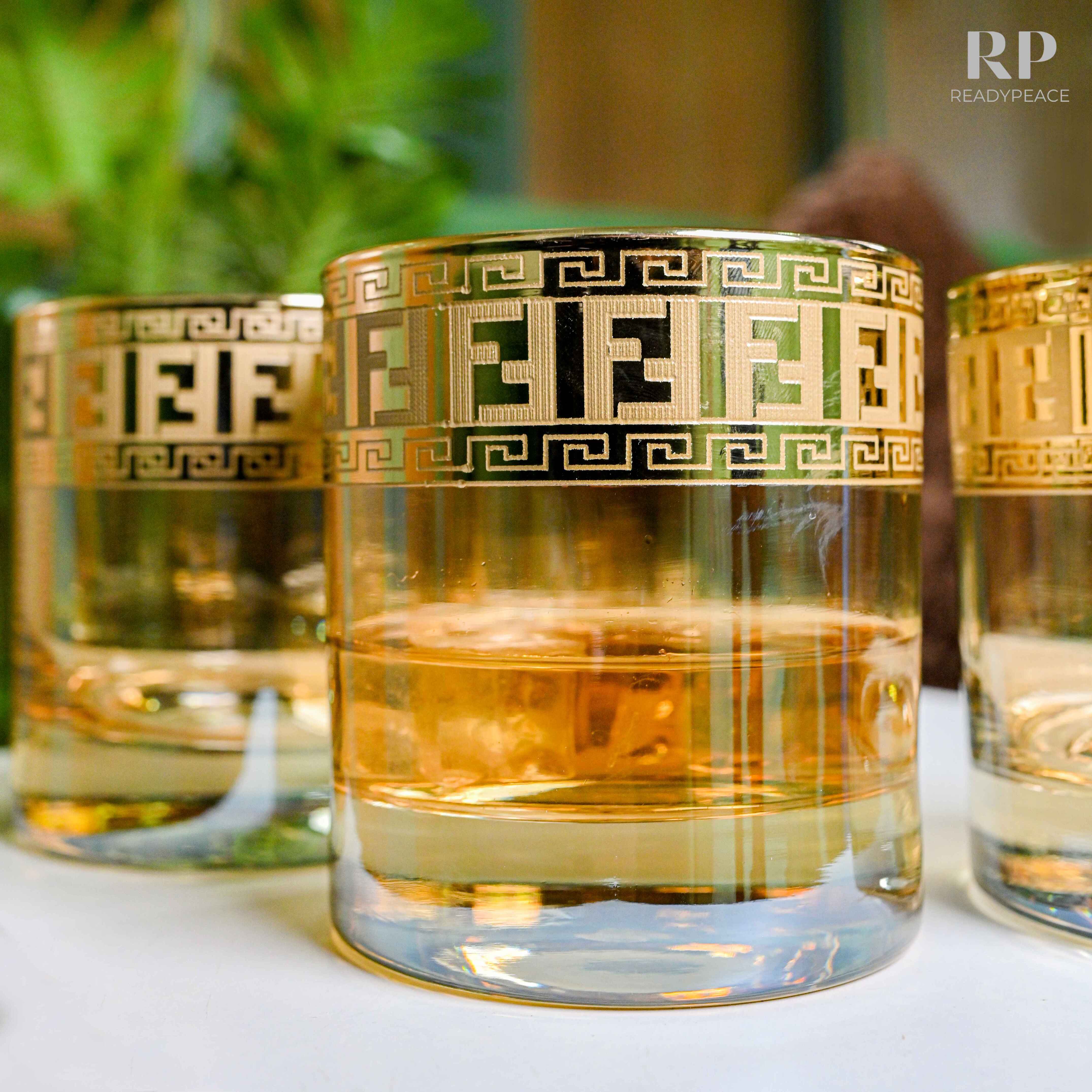 Diva Fendi Gold Plated Glasses - Set of 6 (390 ml)