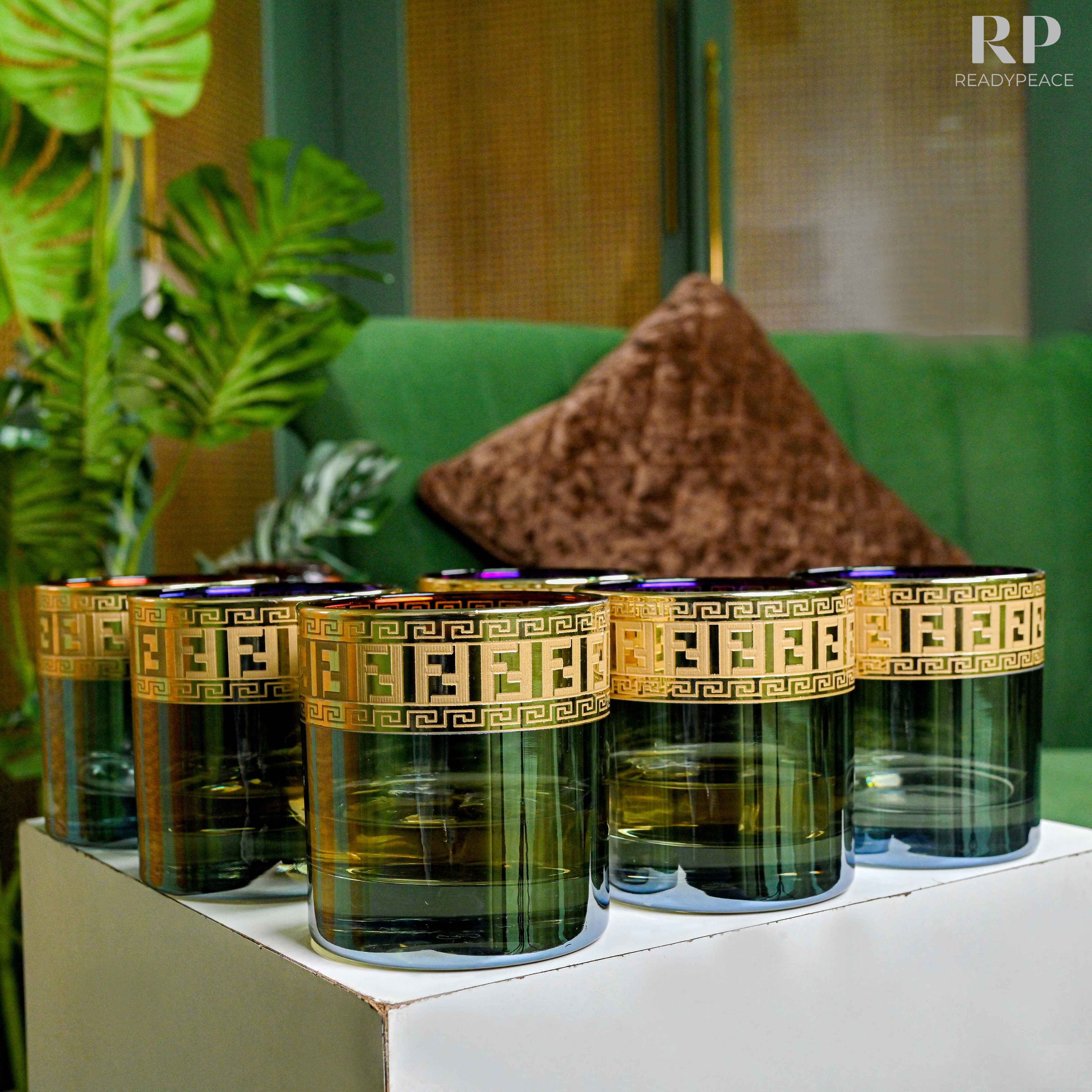 Sheen Fendi Bluish Green Gold Plated Glasses (390 ml)