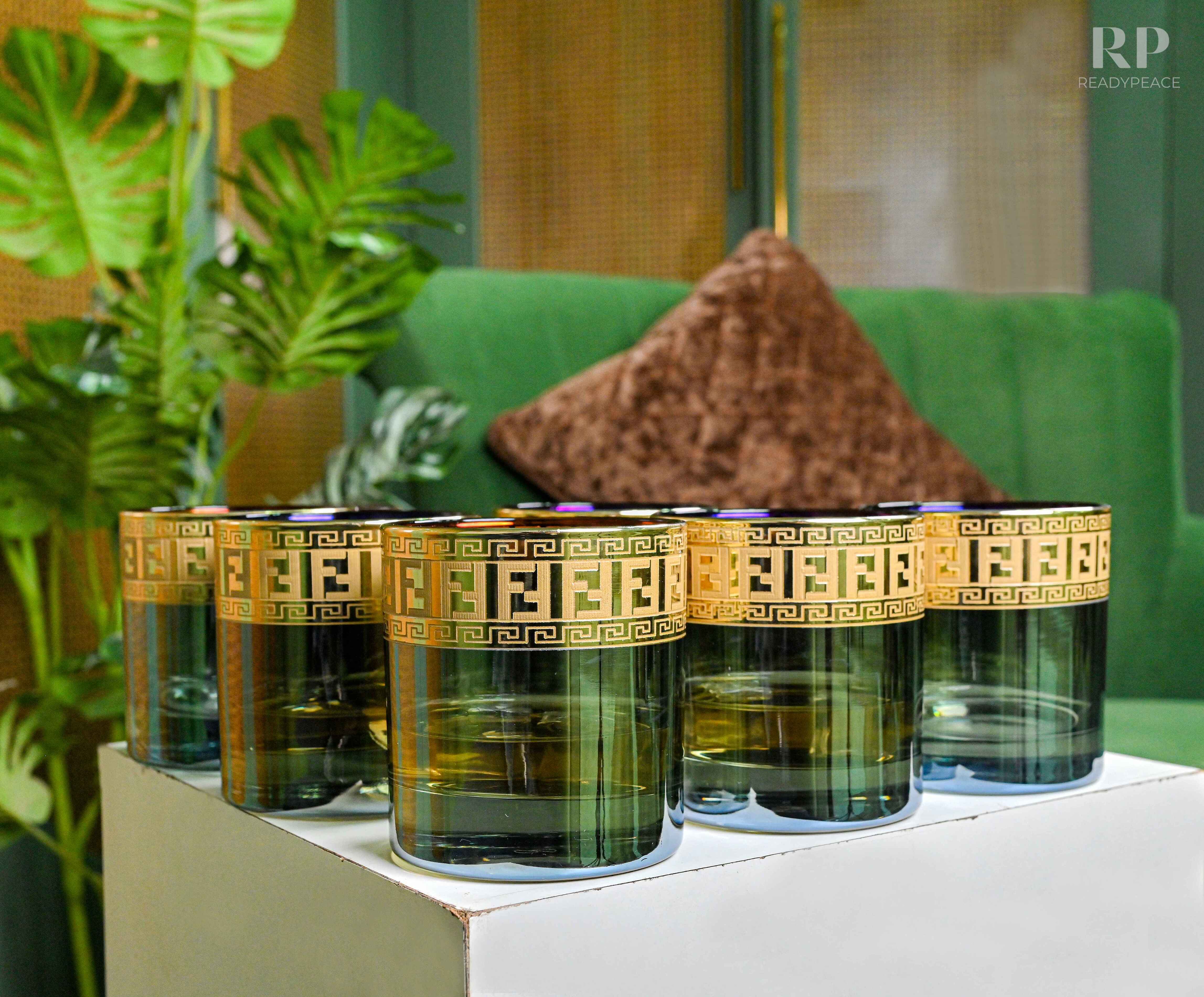 Sheen Fendi Bluish Green Gold Plated Glasses (390 ml)