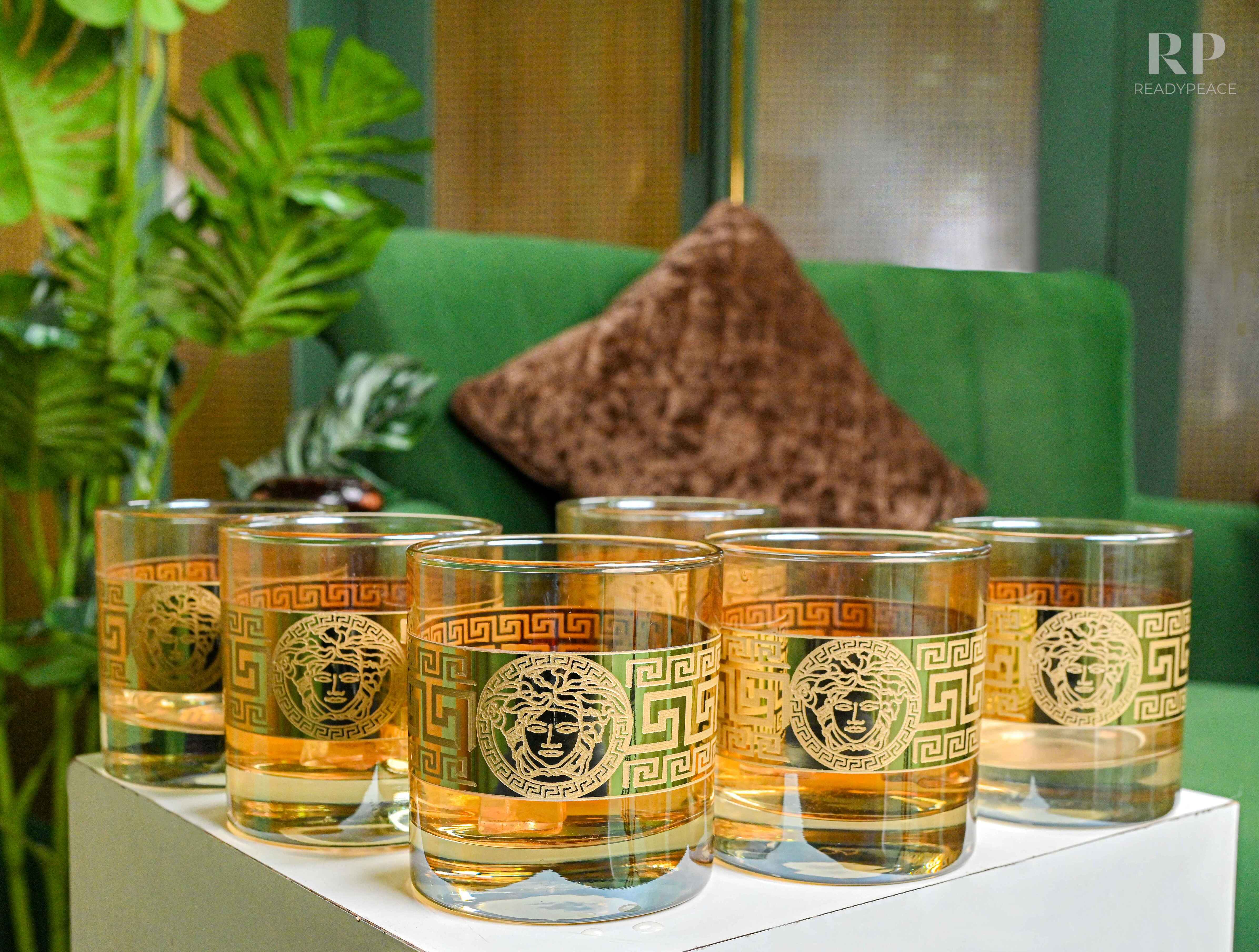 Diva Versace Gold Plated Glasses - Set of 6 (390 ml)