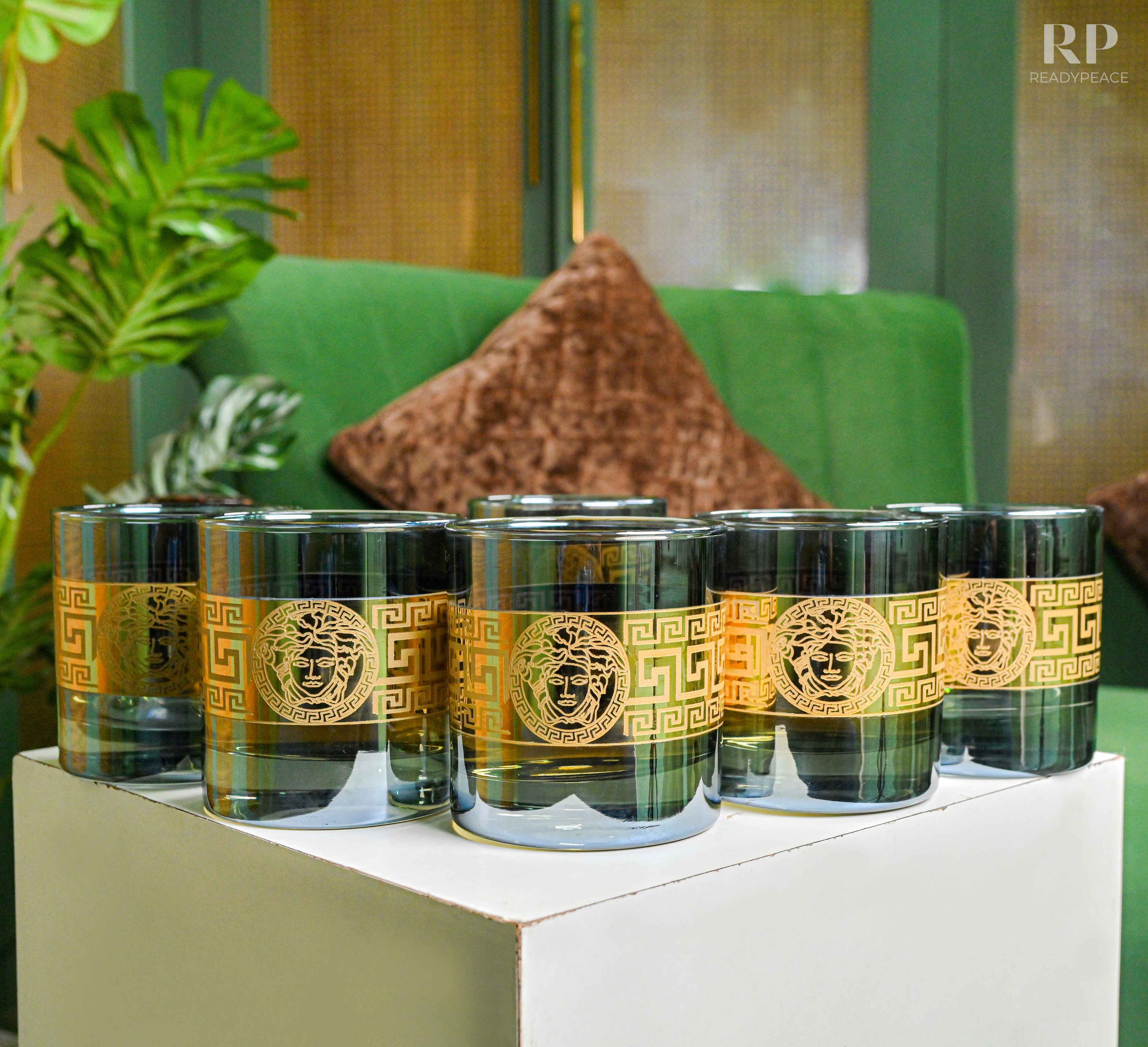 Sheen Versace Bluish Green Gold Plated Glasses (390 ml)