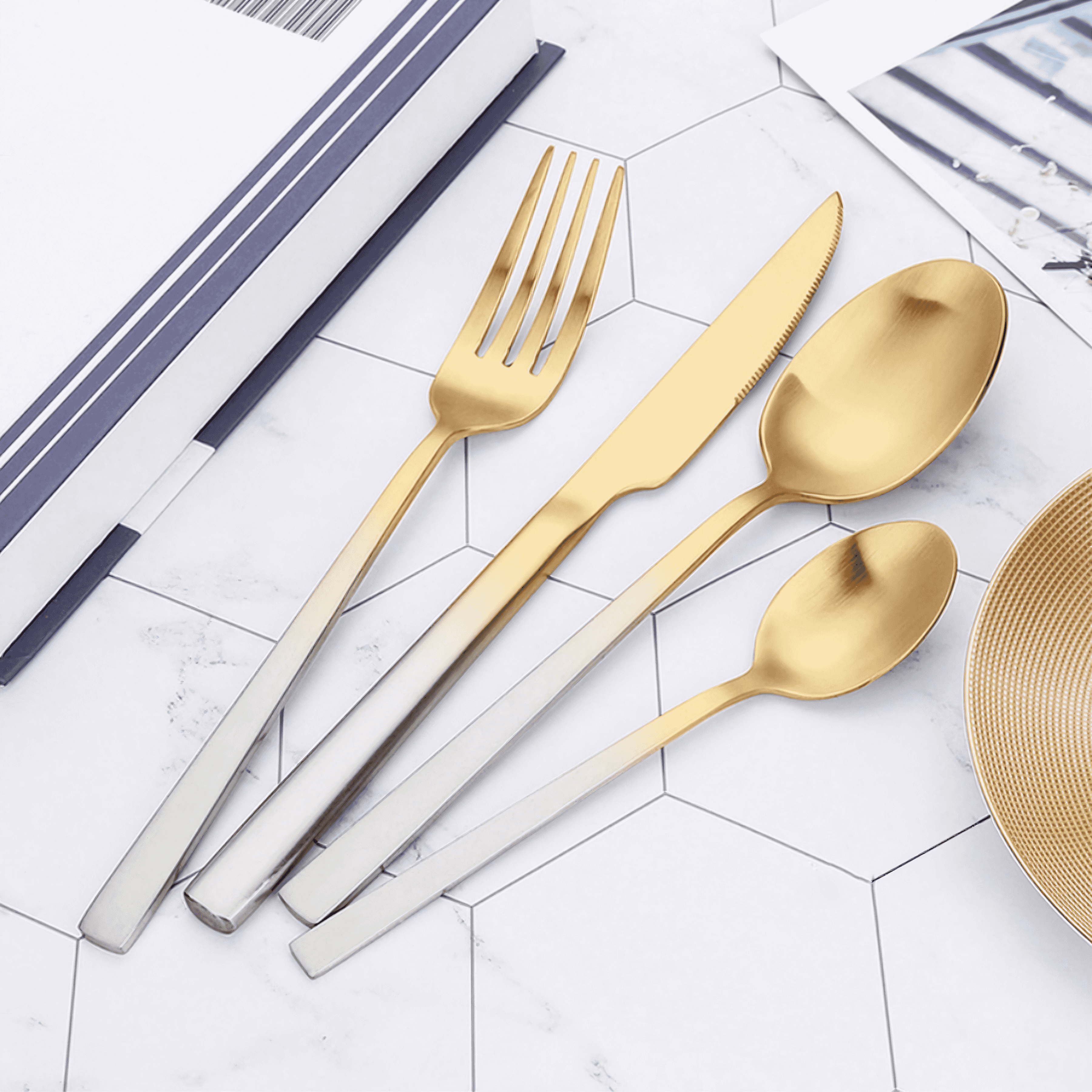 Köstlich Germany Platinum & Gold Plated 24 pcs Stainless Steel Cutlery Set