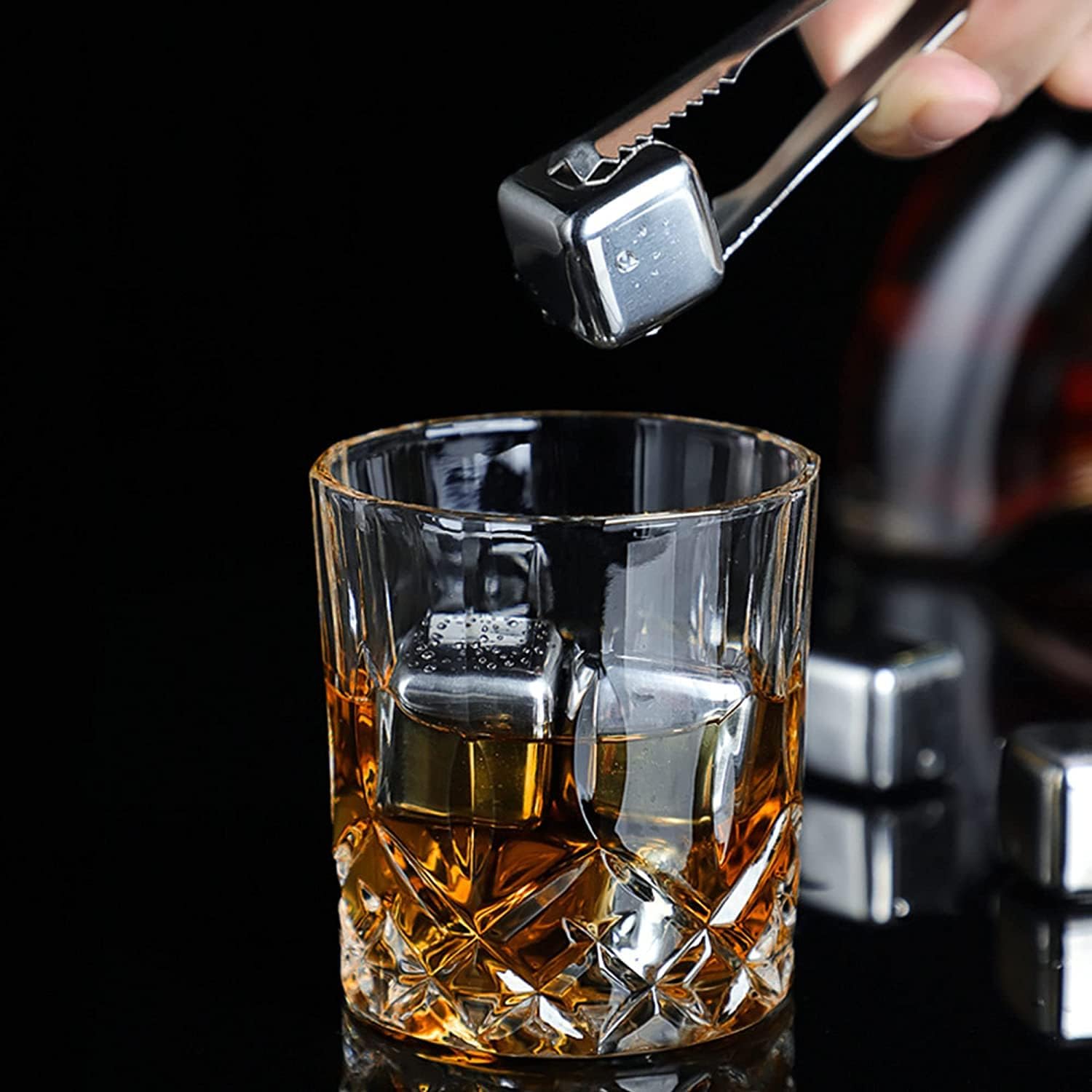 Arctic Reusable Metal Ice Cubes (Pack of 8 + Tong)