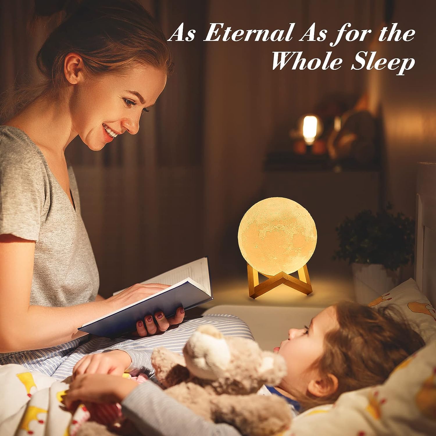 Lucky Cute Elephant with Moon Lamp