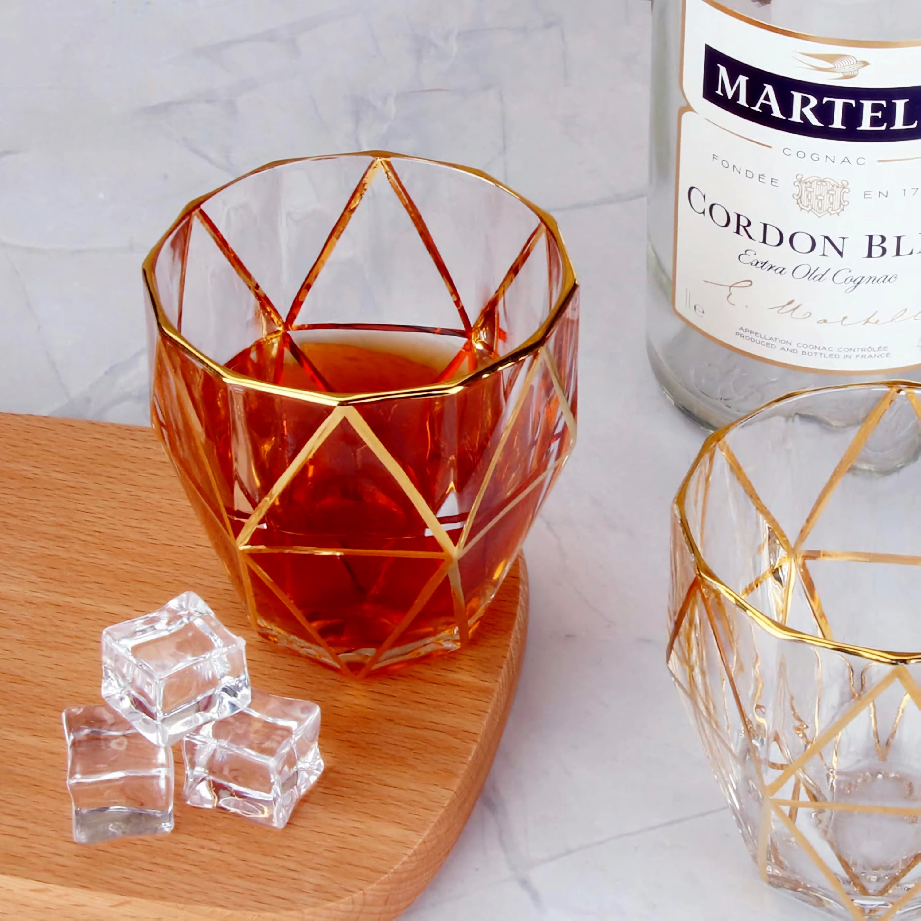 Hawana Bohemian Style Golden Edge Crystal Whiskey Glass