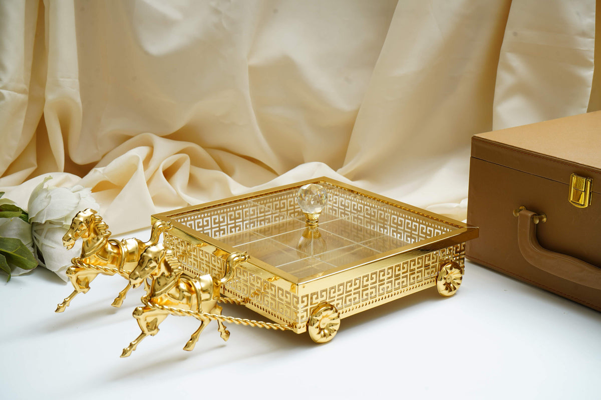 Imperio Versace Gold Plated 4-Section Serving Set with 