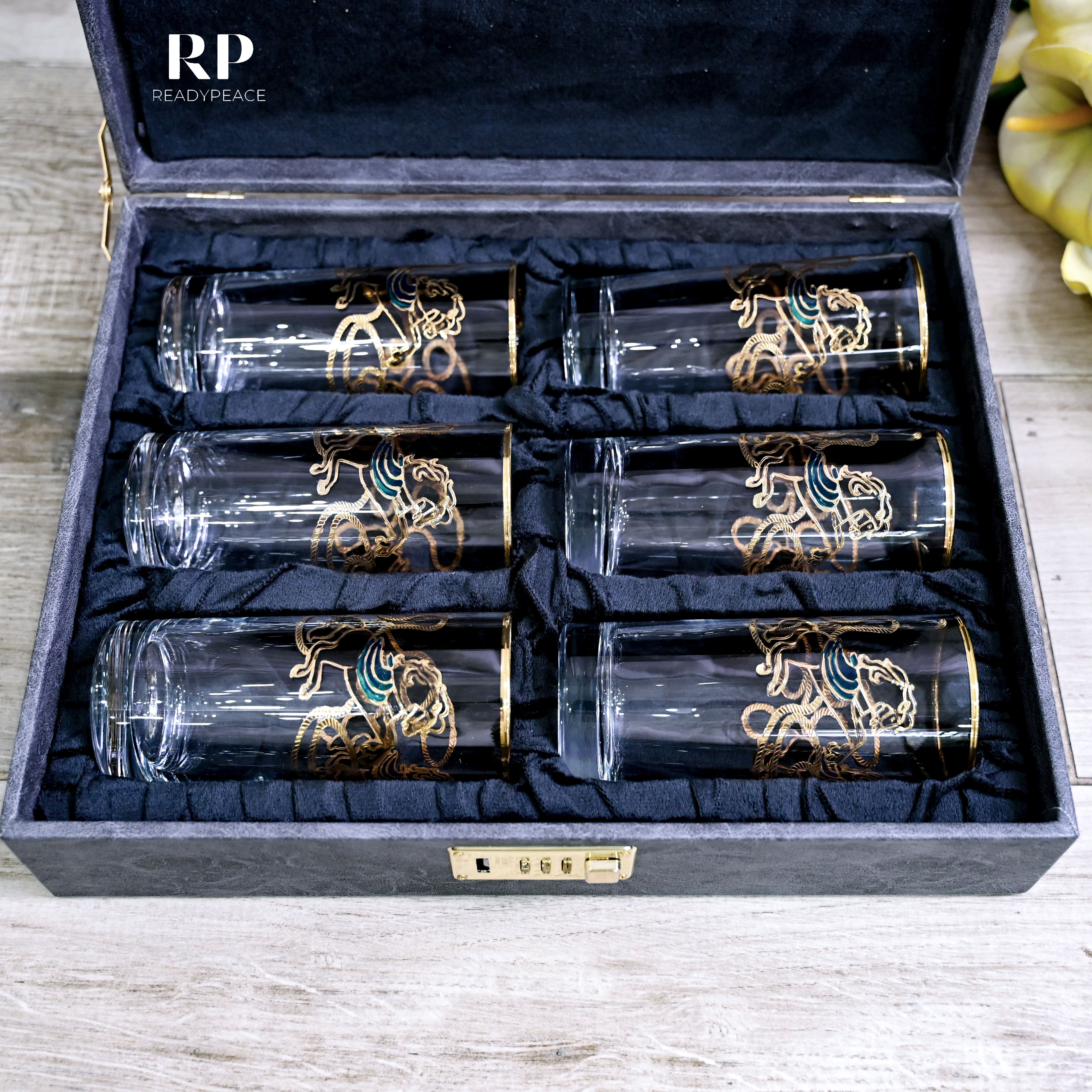 Neo Hermes Gold Plated Crystal Tall Glasses