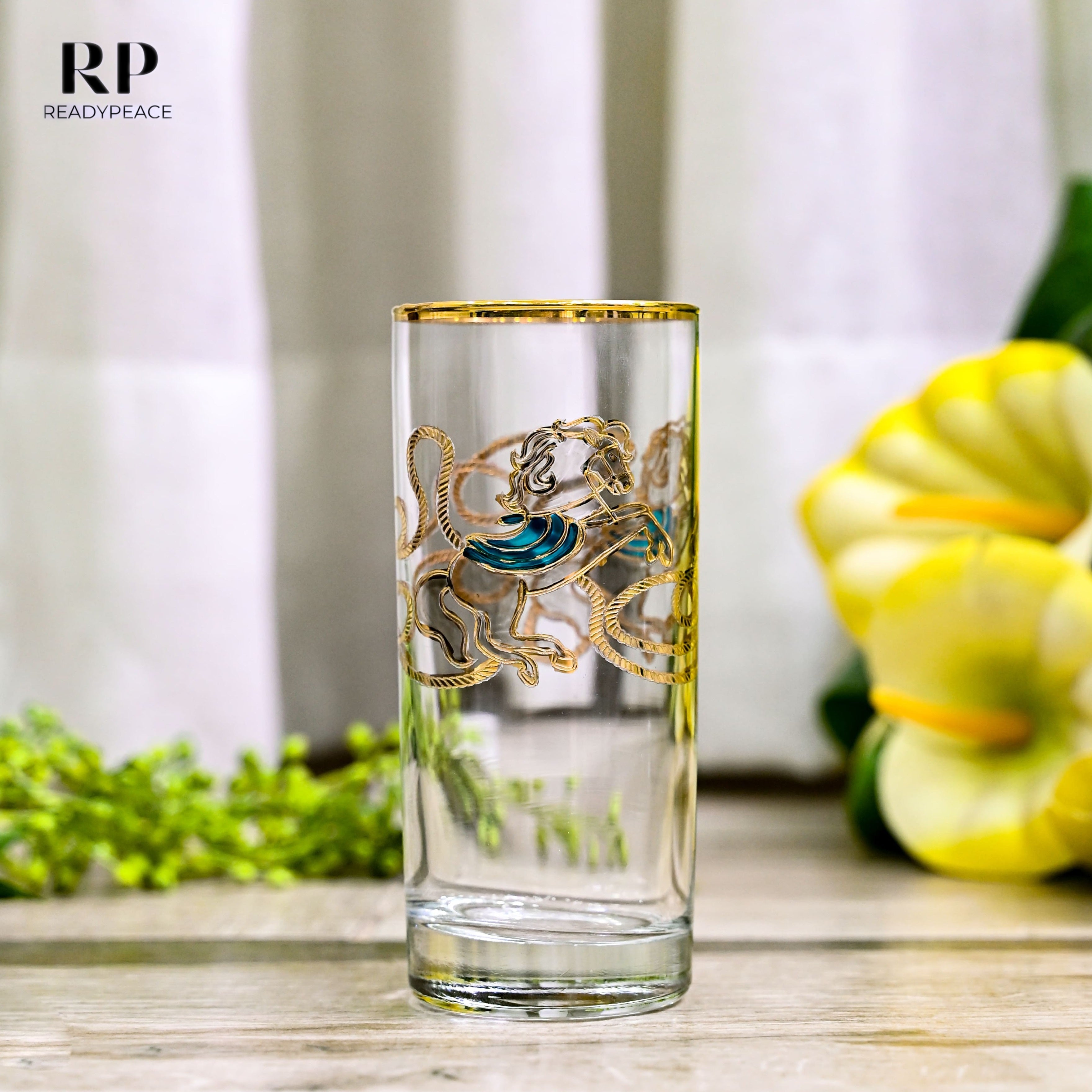 Neo Hermes Gold Plated Crystal Glasses Combo