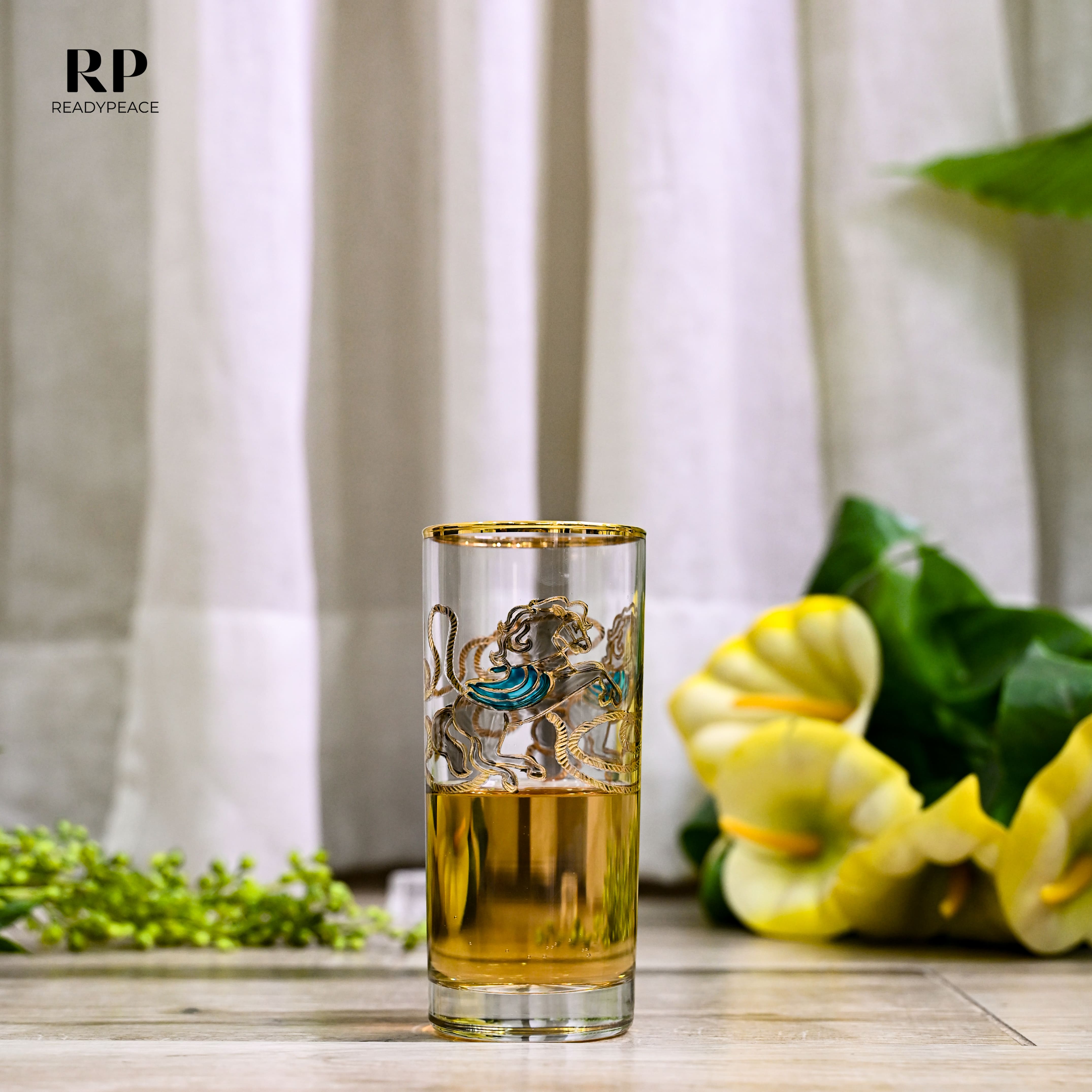 Neo Hermes Gold Plated Crystal Tall Glasses