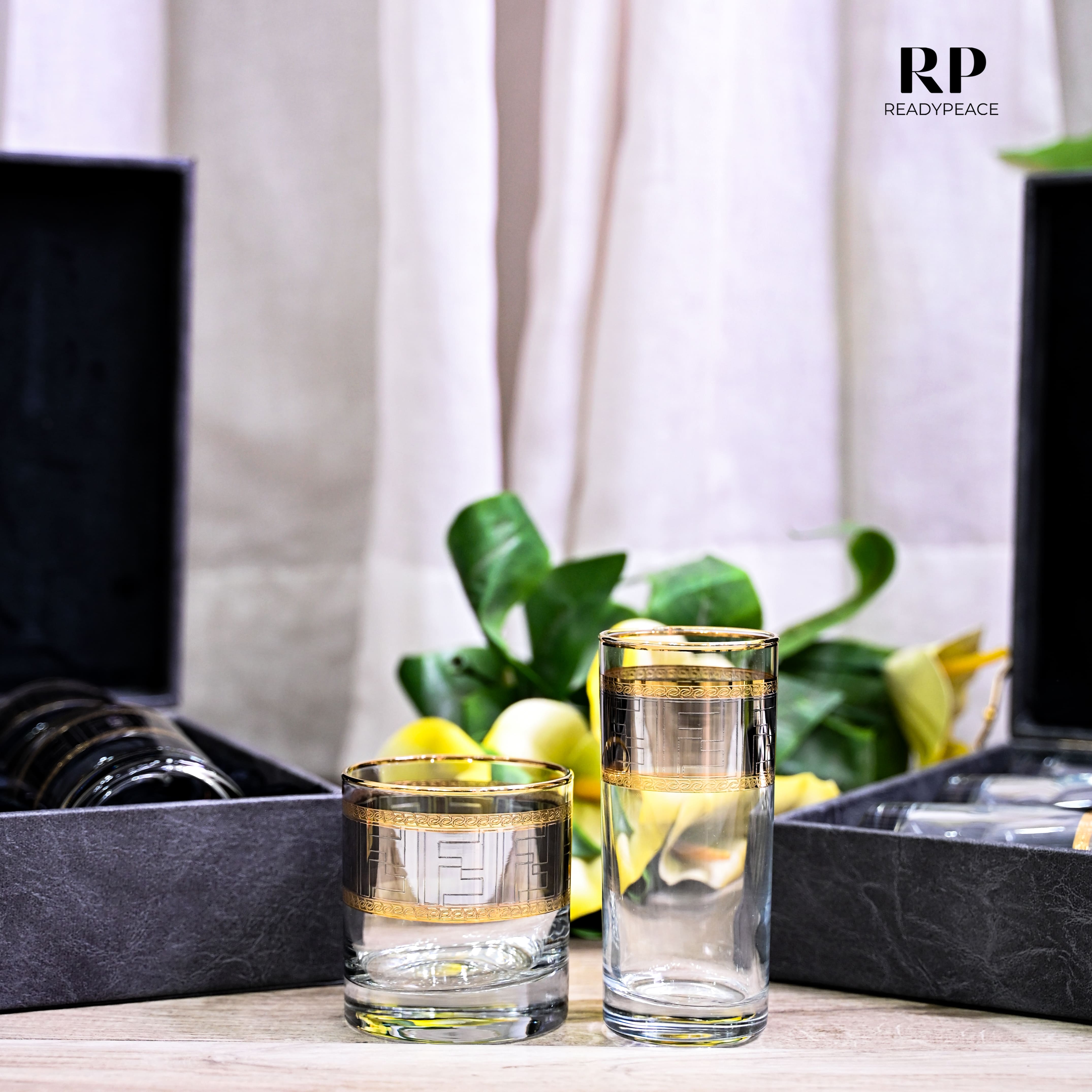 Diva Fendi Gold Plated Crystal Glasses Combo