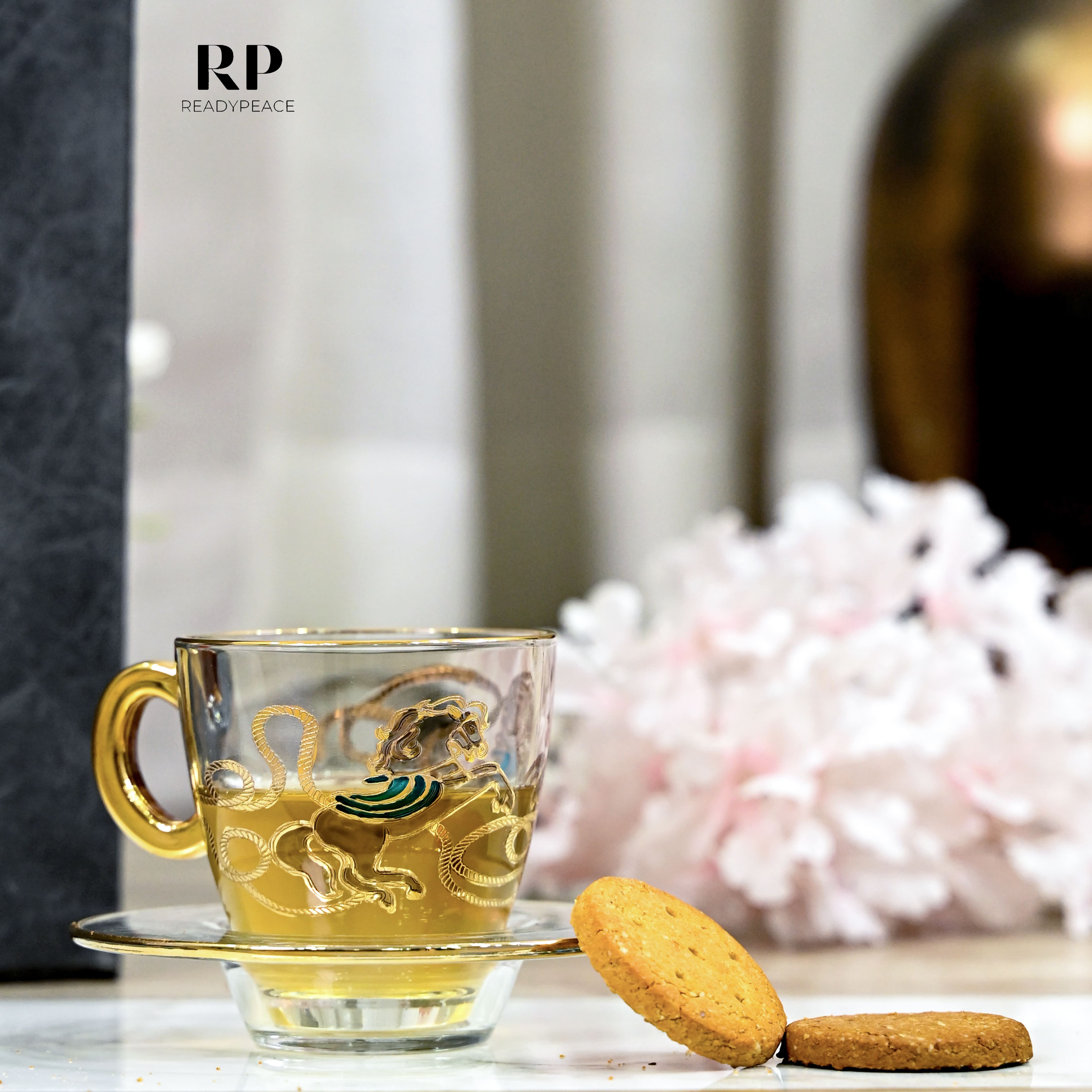 Neo Hermes Gold Plated Crystal Glasses Combo