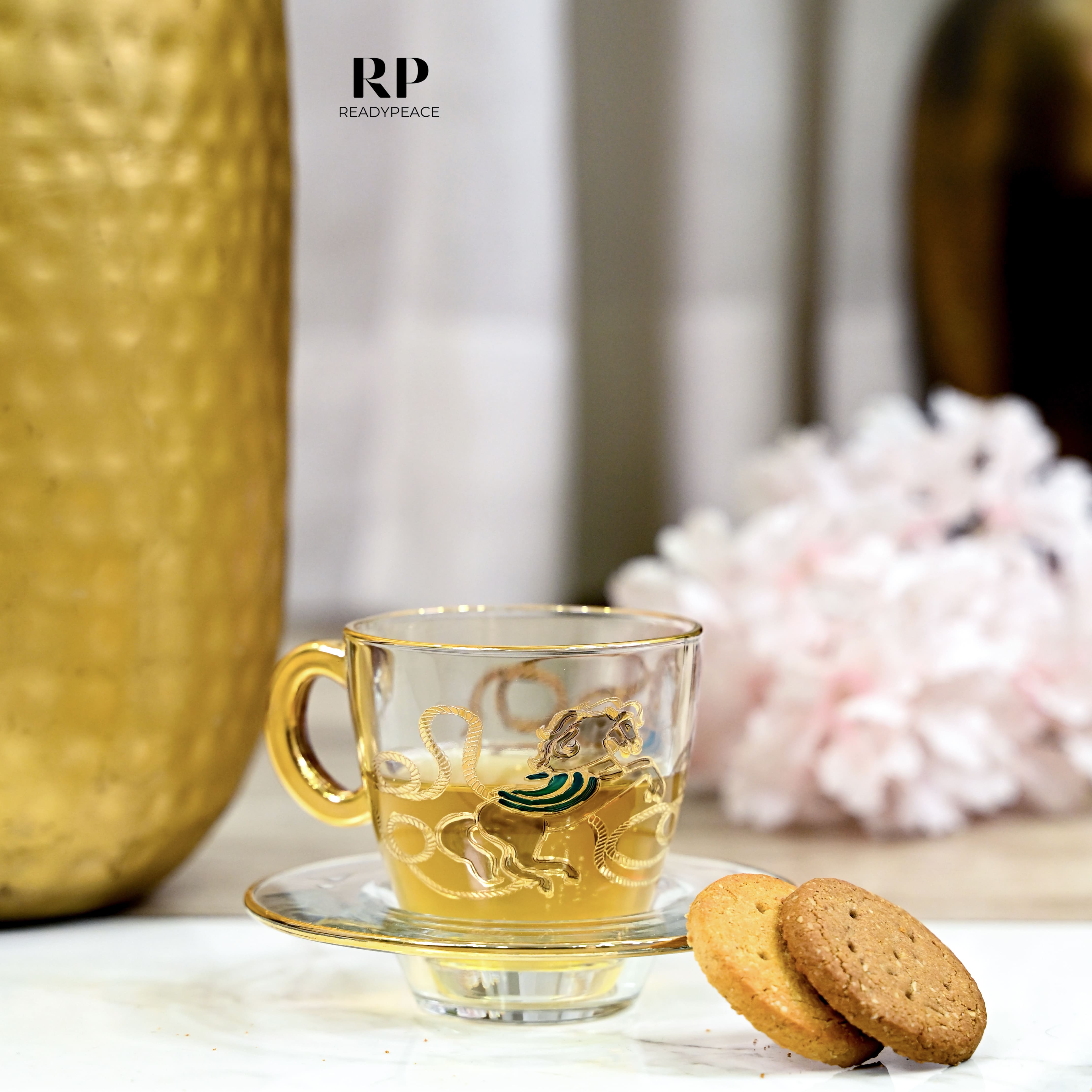 Neo Hermes Gold Plated Cup & Saucer Set