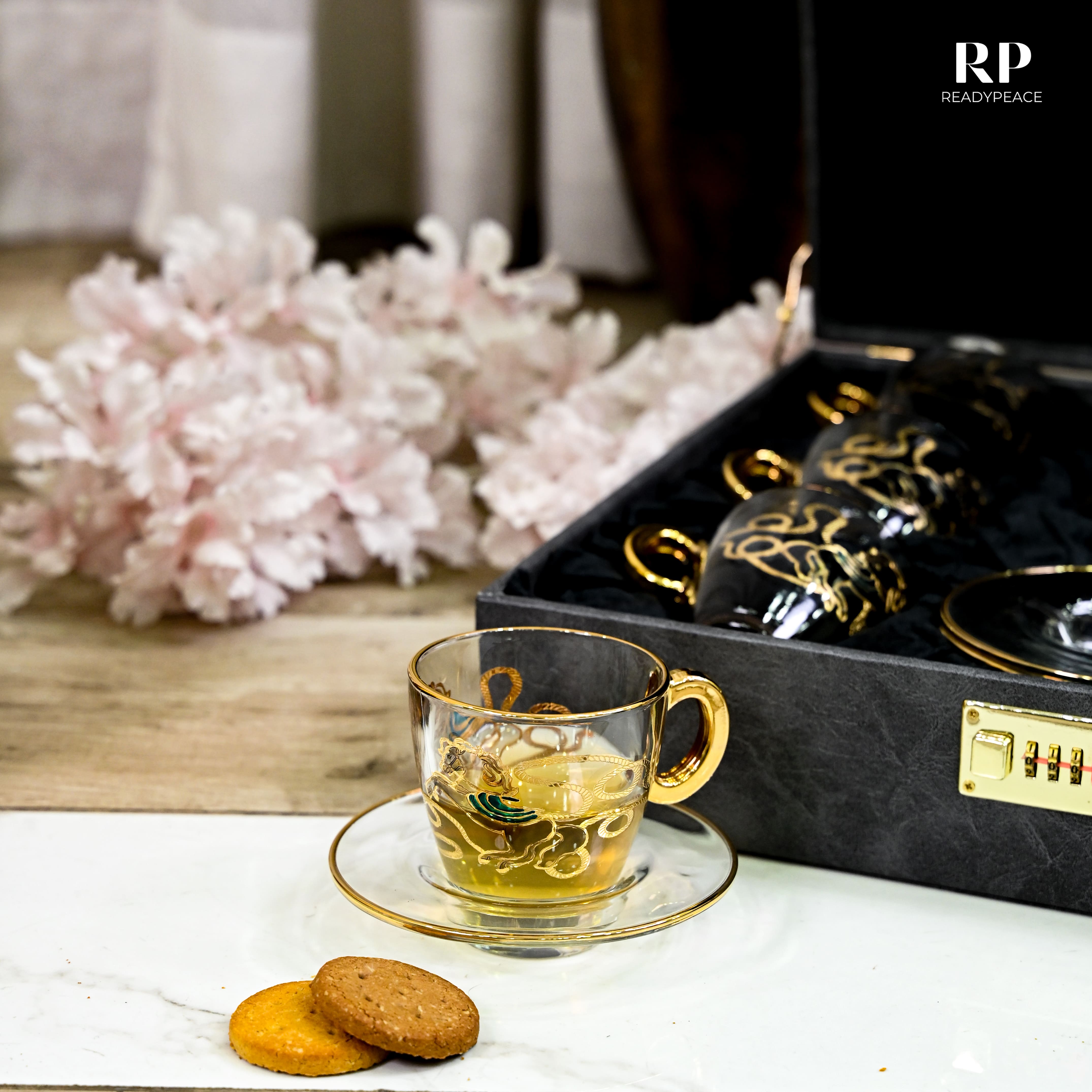 Neo Hermes Gold Plated Cup & Saucer Set