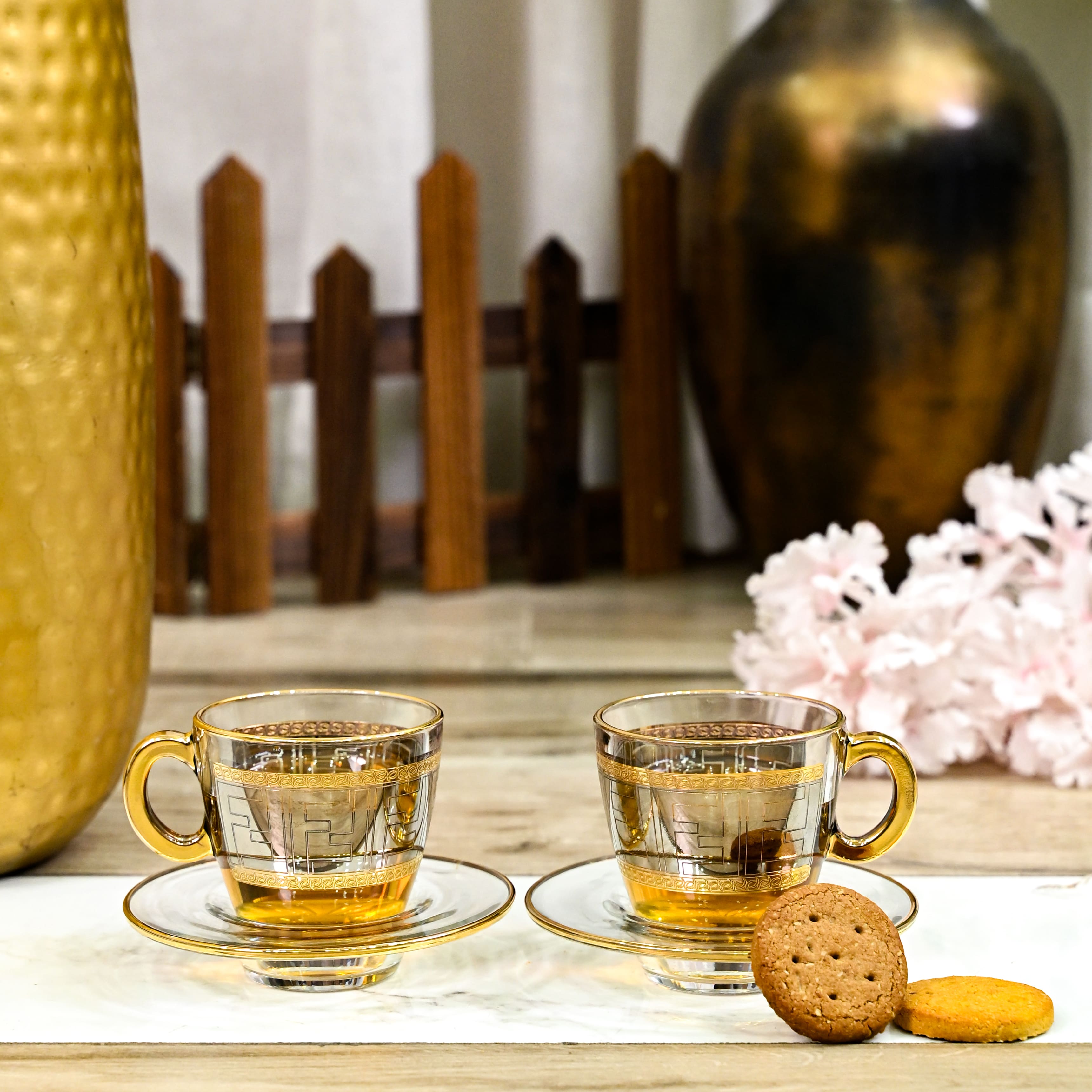 Diva Fendi Gold Plated Cup & Saucer Set