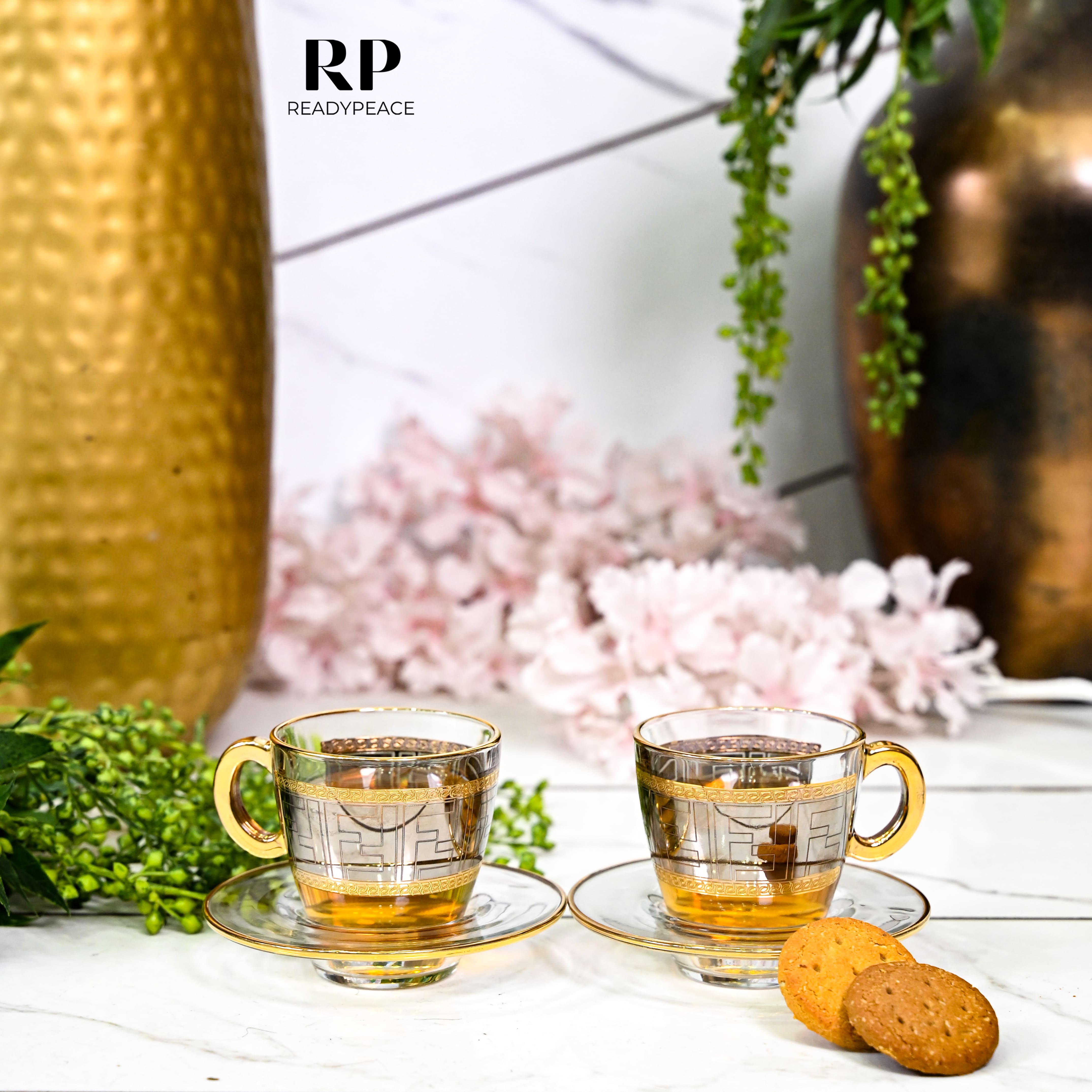 Diva Fendi Gold Plated Cup & Saucer Set