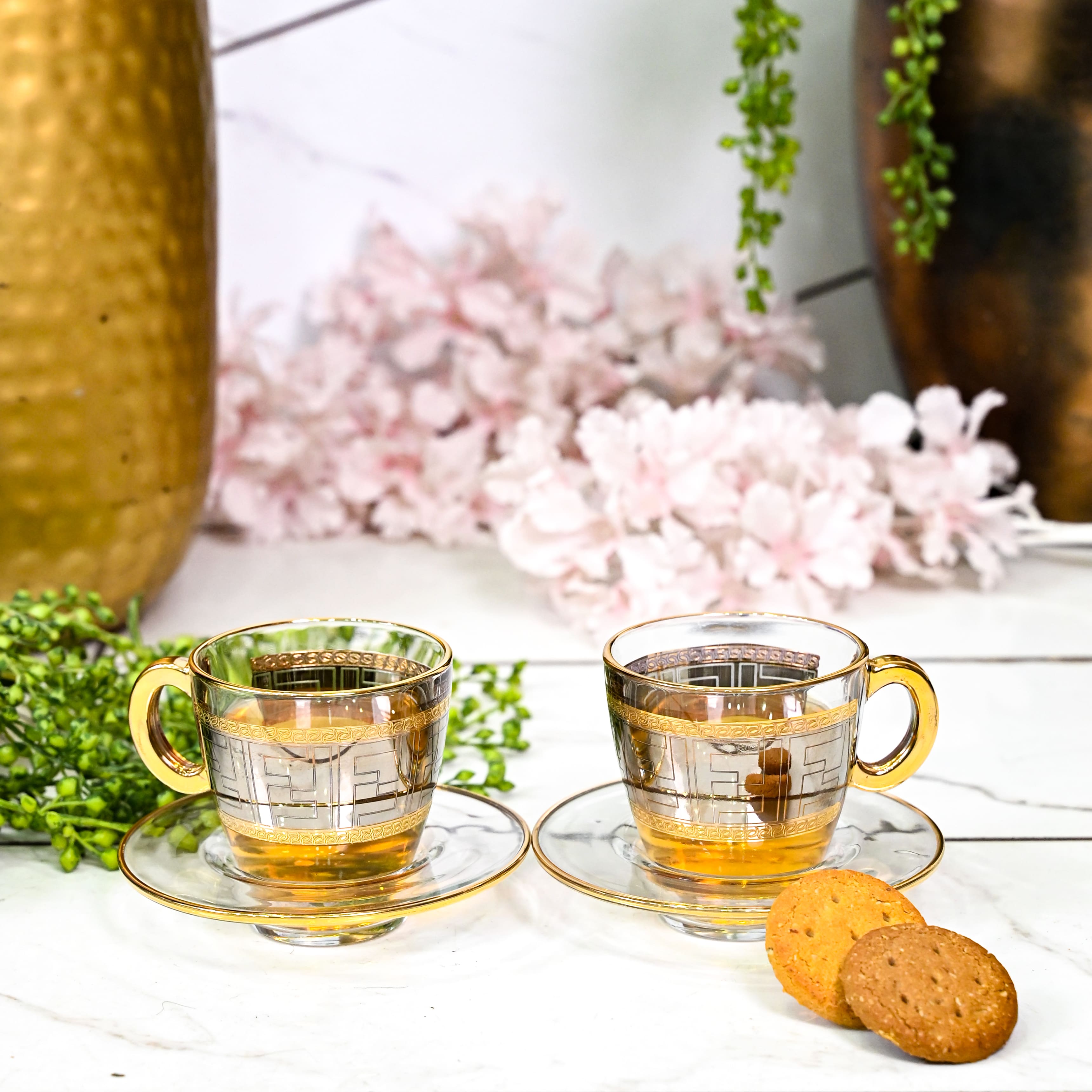 Diva Fendi Gold Plated Cup & Saucer Set