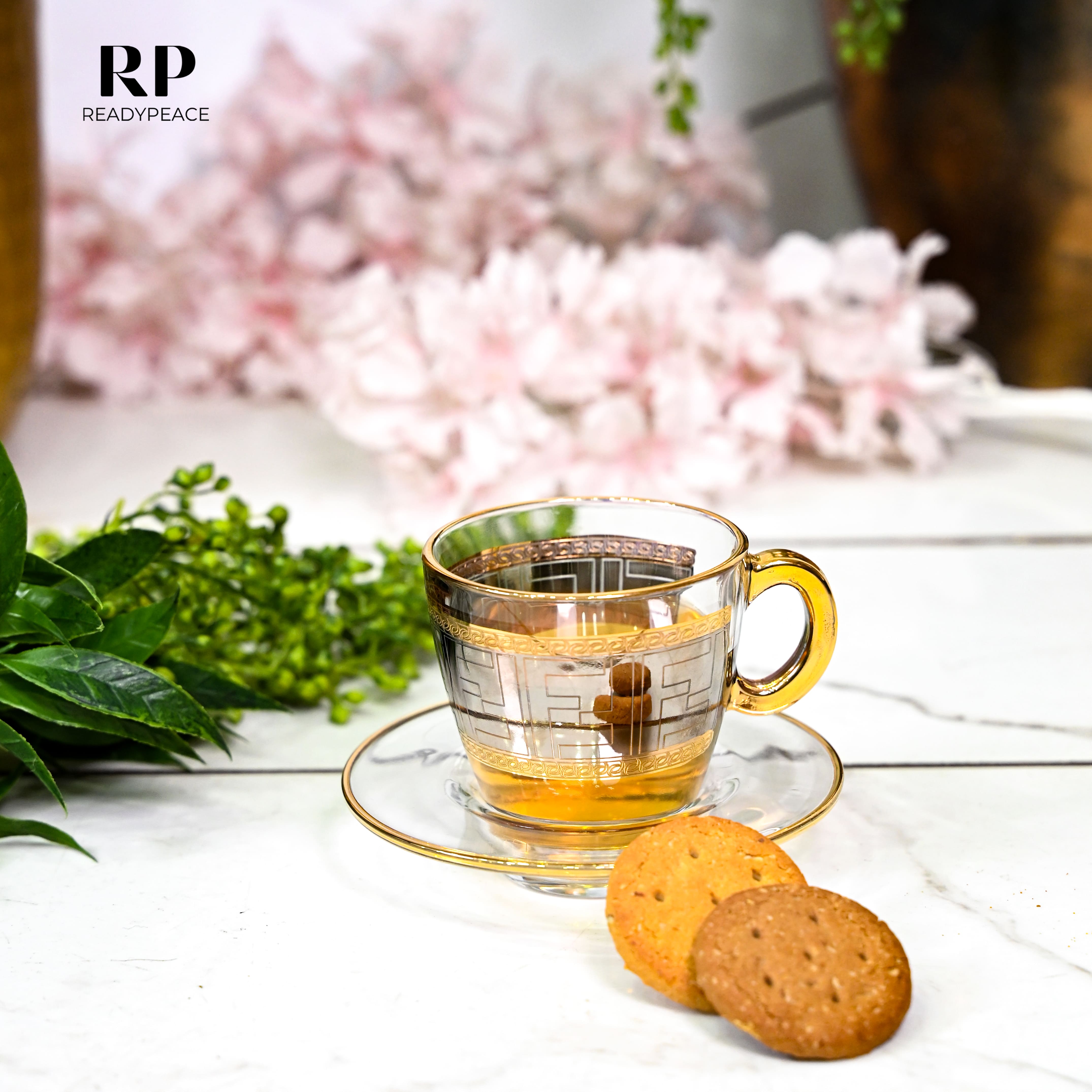 Diva Fendi Gold Plated Cup & Saucer Set