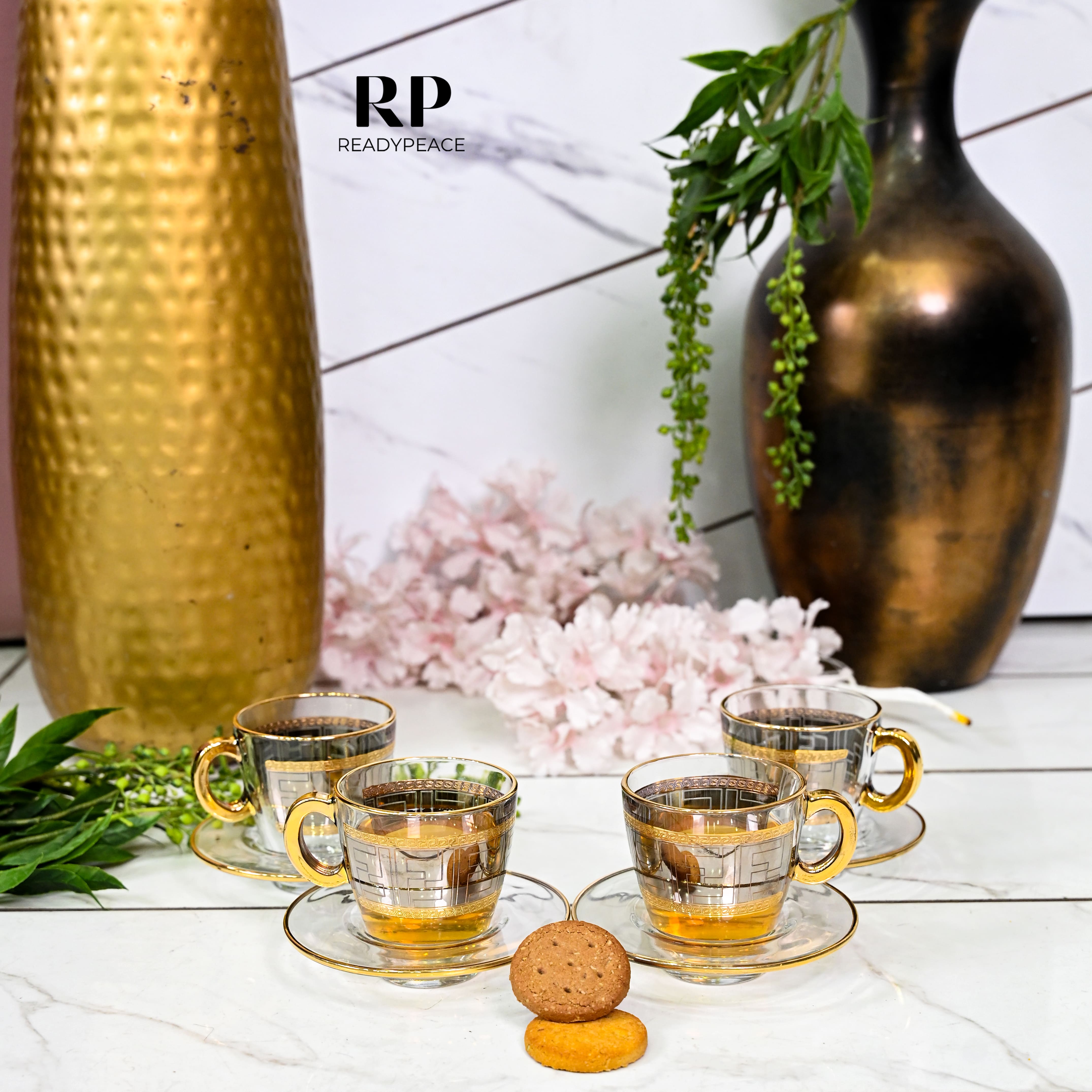 Diva Fendi Gold Plated Cup & Saucer Set