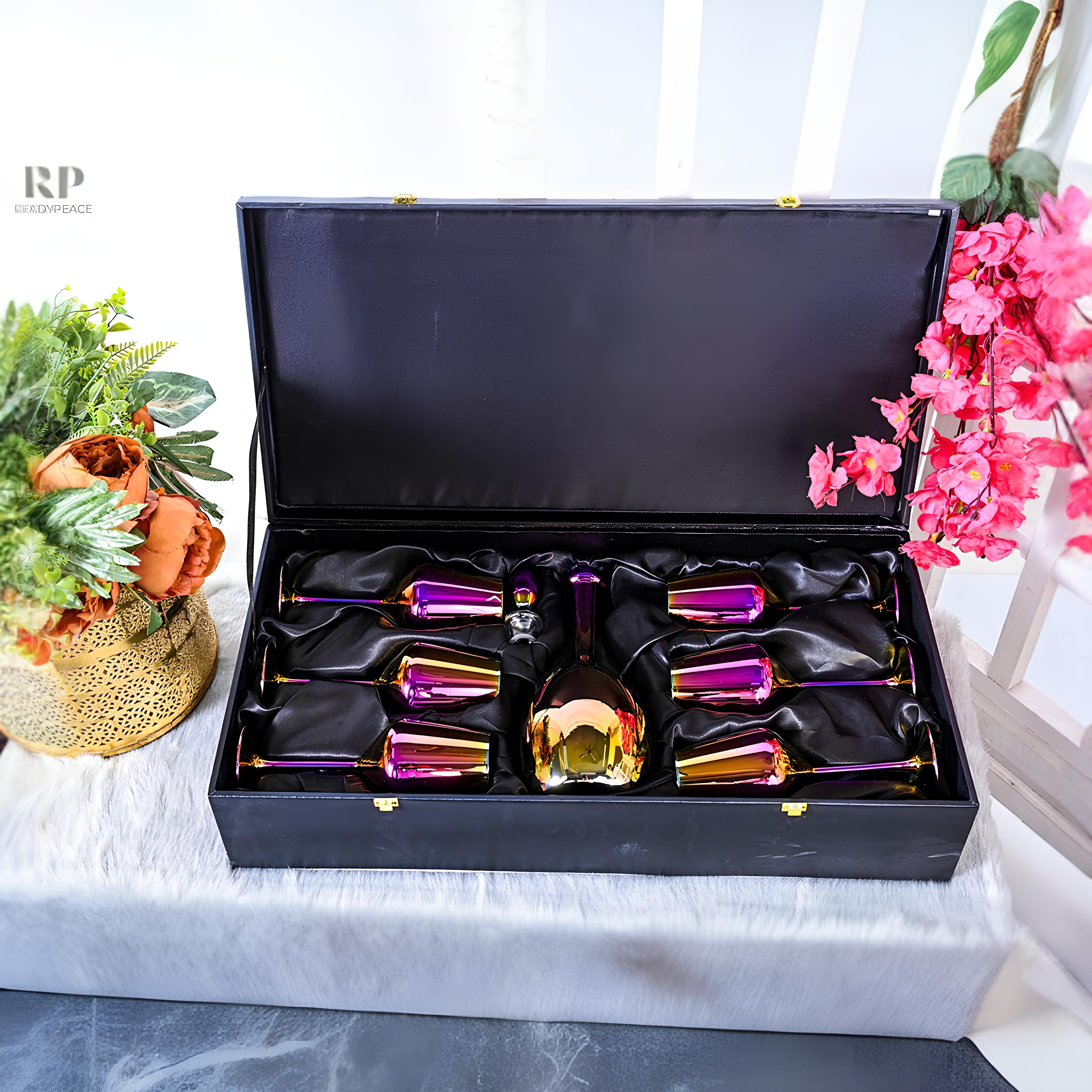 Luxe Touch Turkey Decanter Set with 6 Wine Glasses