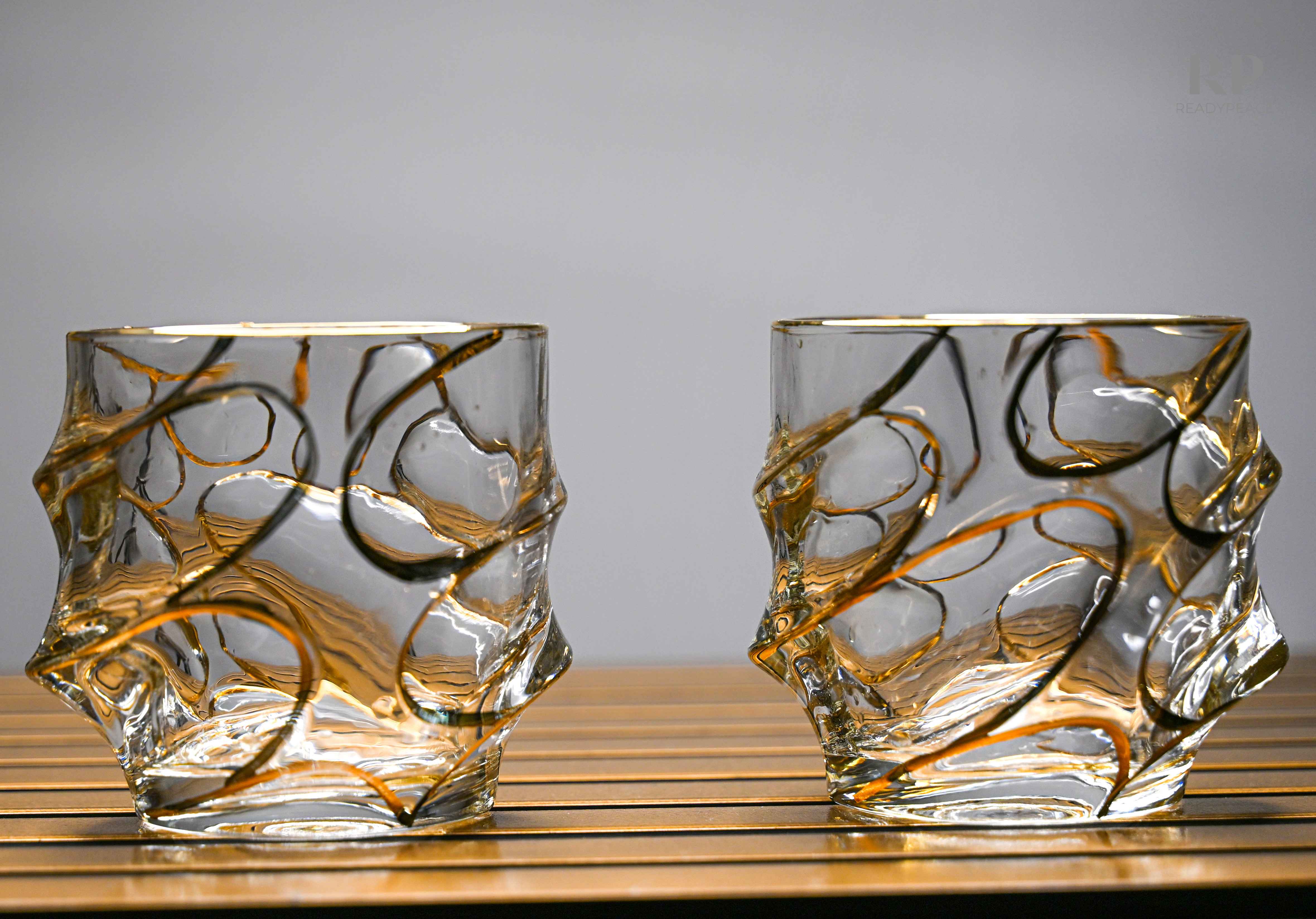 Calypso Bohemian Style Golden Edge Crystal Whiskey Glass