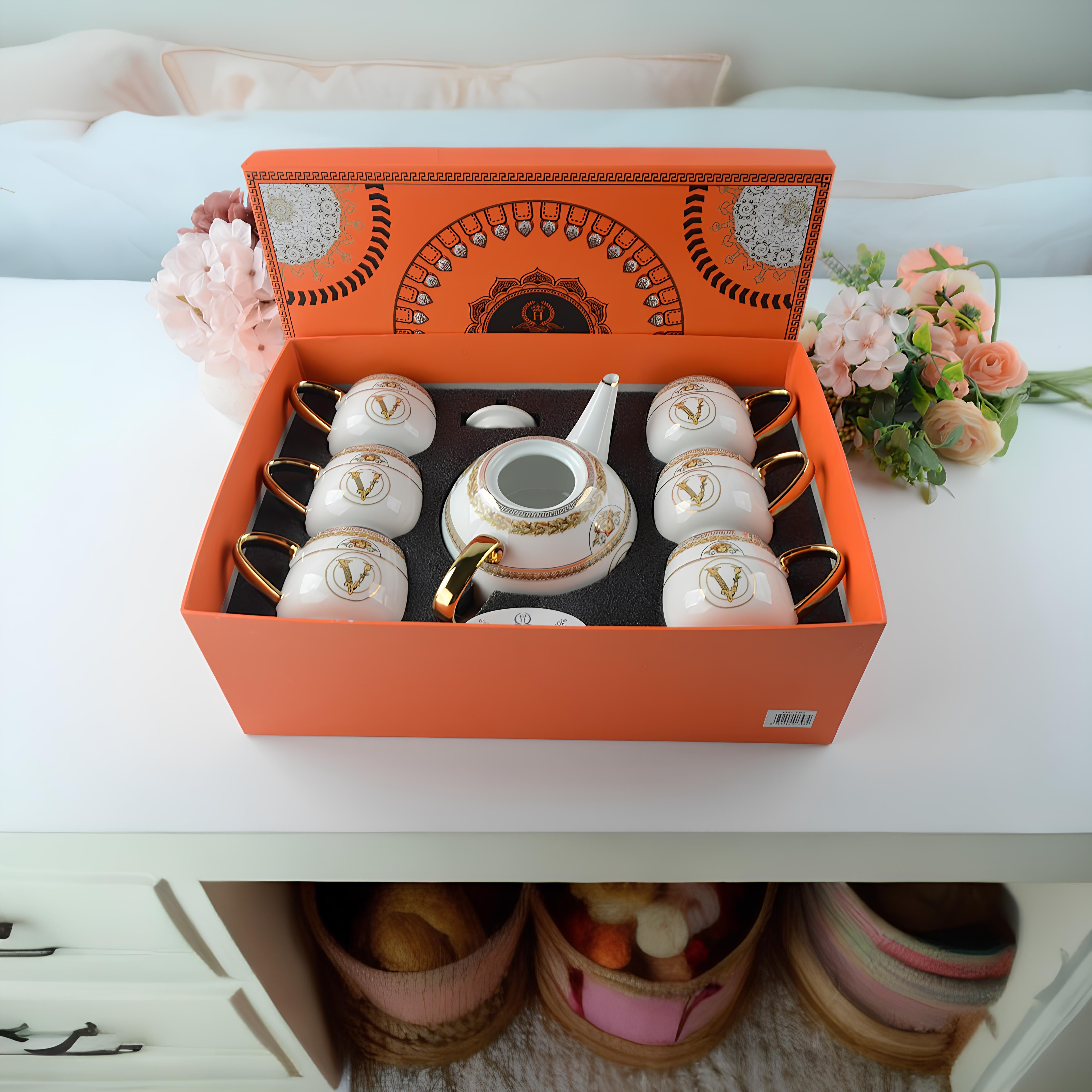 Imperial Versace 8 pcs Cup Set with Kettle & Tray