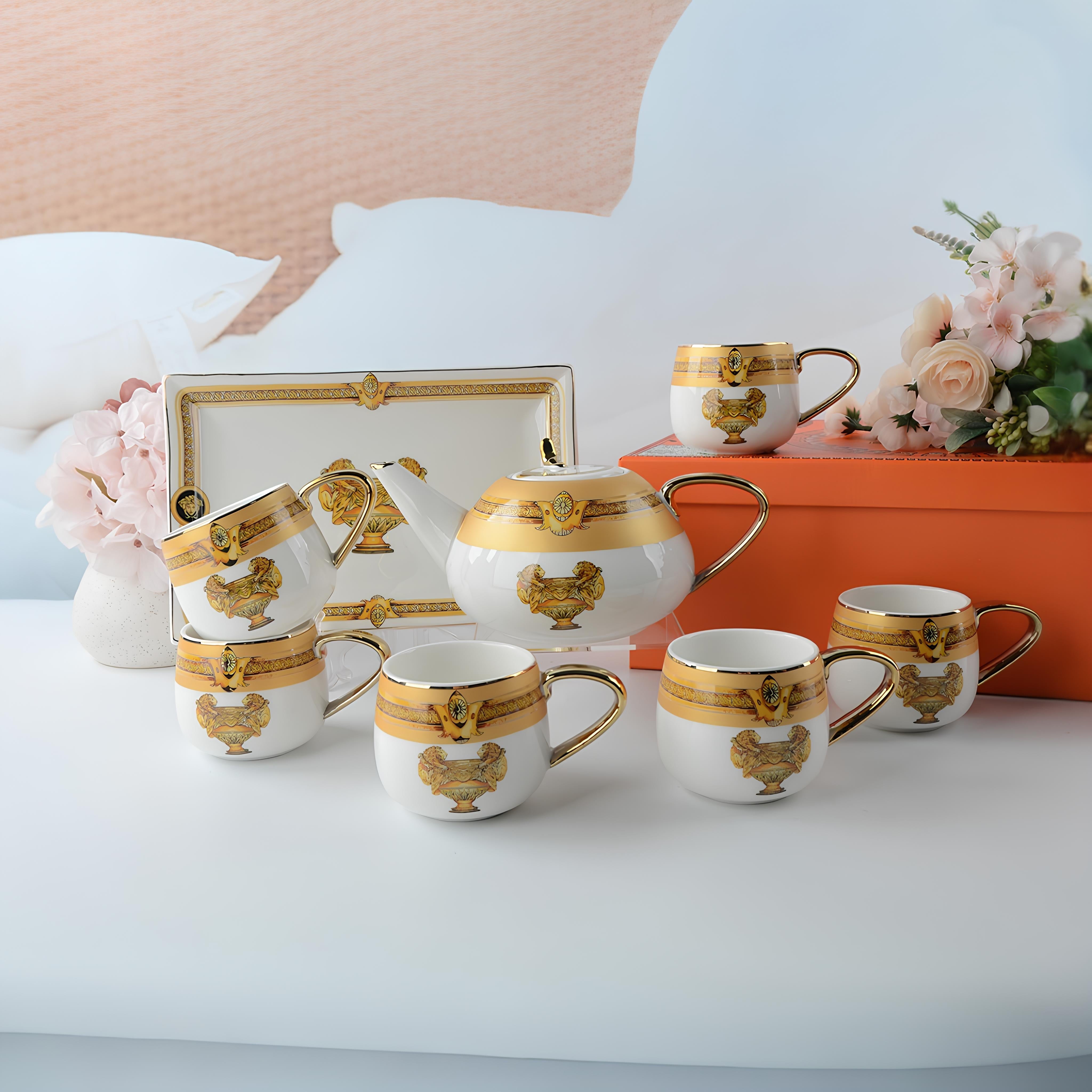 Imperial Versace 8 pcs Cup Set with Kettle & Tray