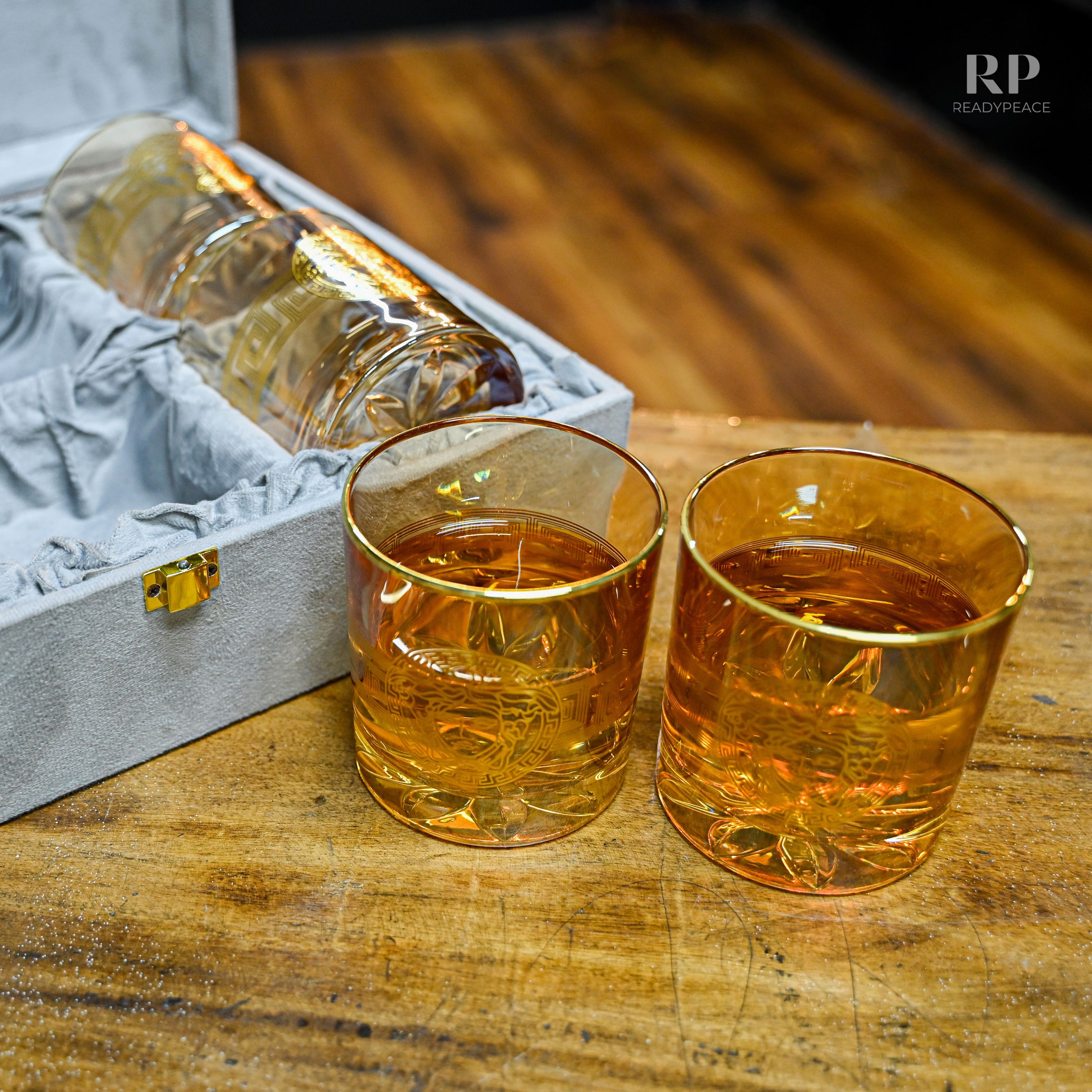 Urban Versace Gold Plated Pure Crystal Whiskey Glass (Set of 6)