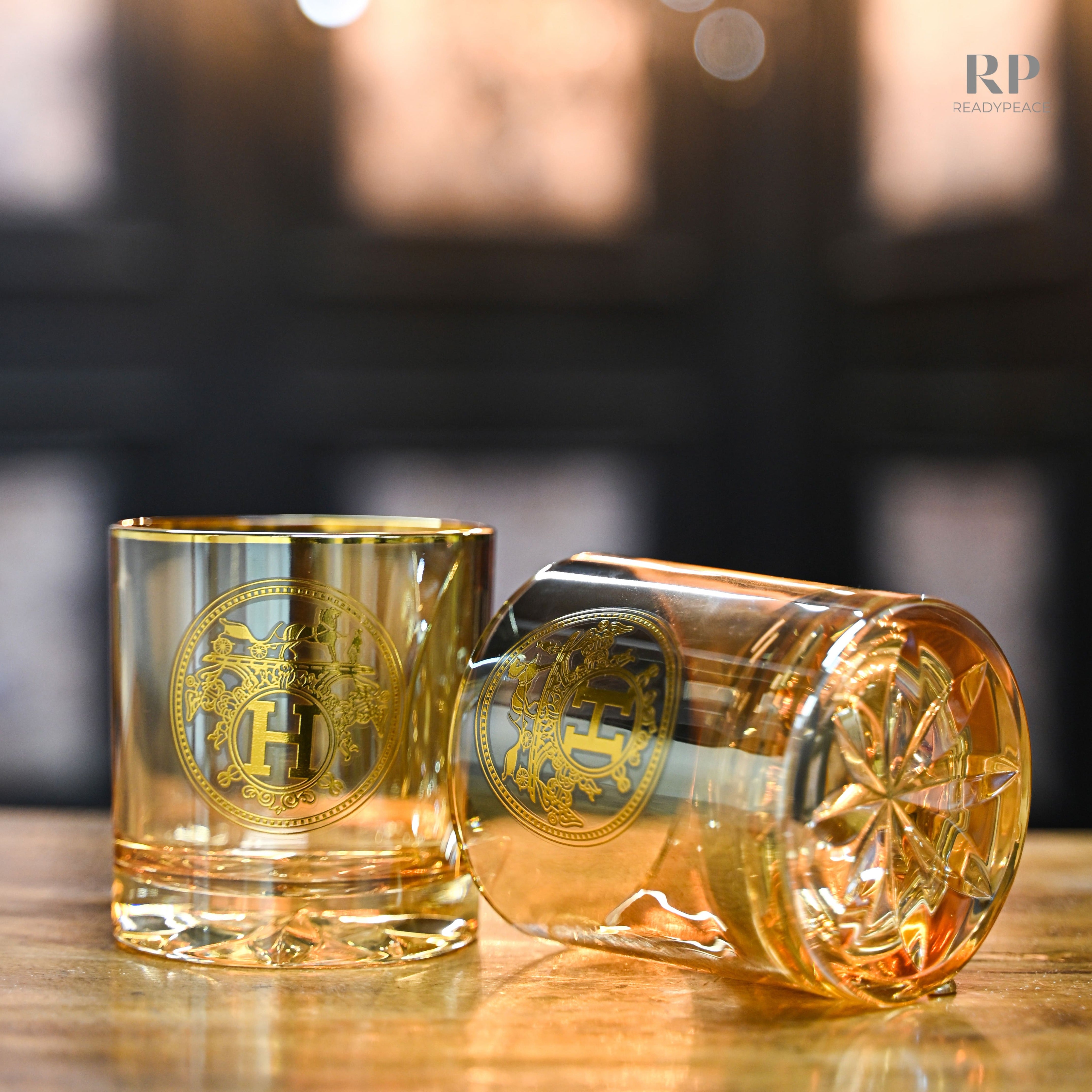 Urban Hermes Gold Plated Pure Crystal Whiskey Glass (Set of 6)