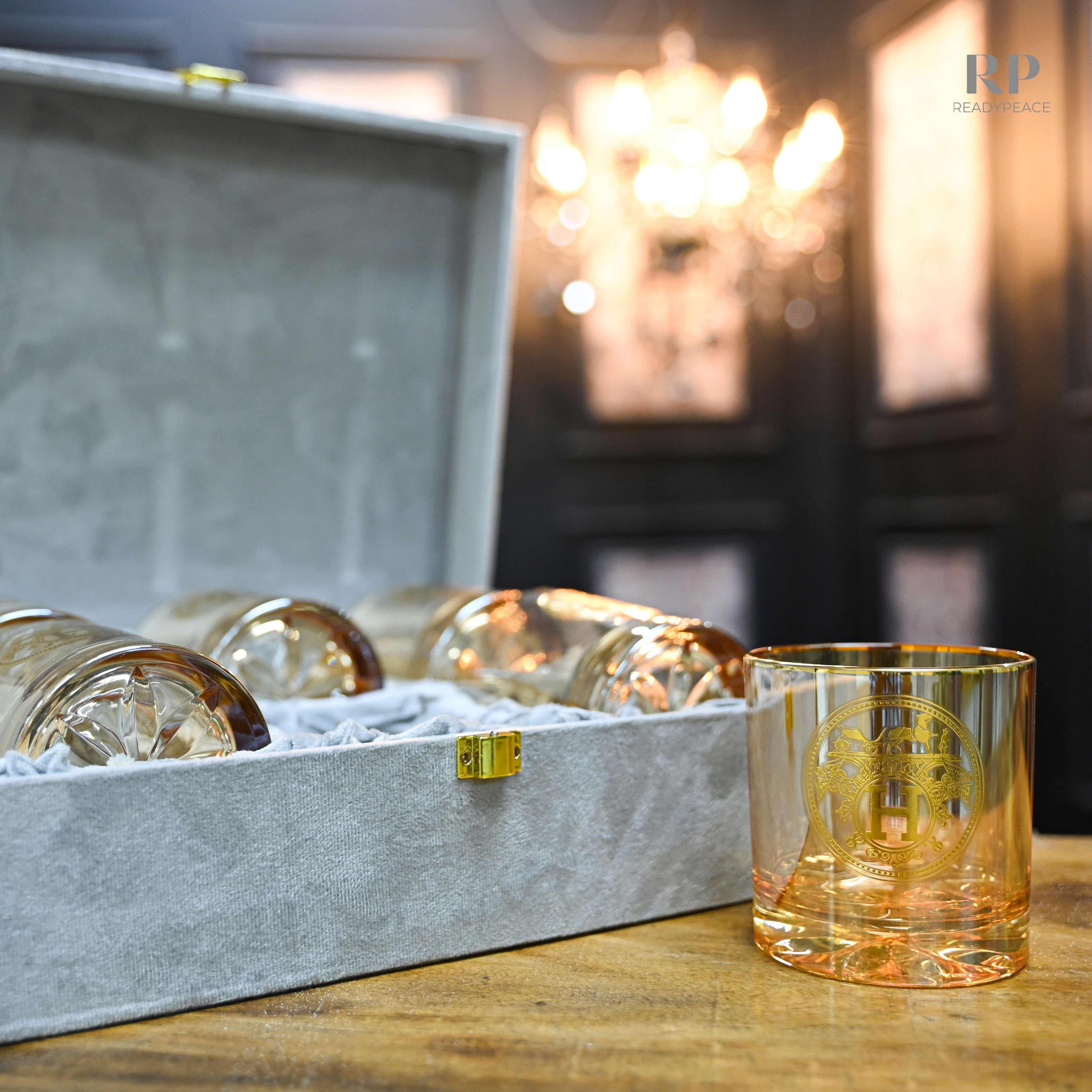 Urban Hermes Gold Plated Pure Crystal Whiskey Glass (Set of 6)