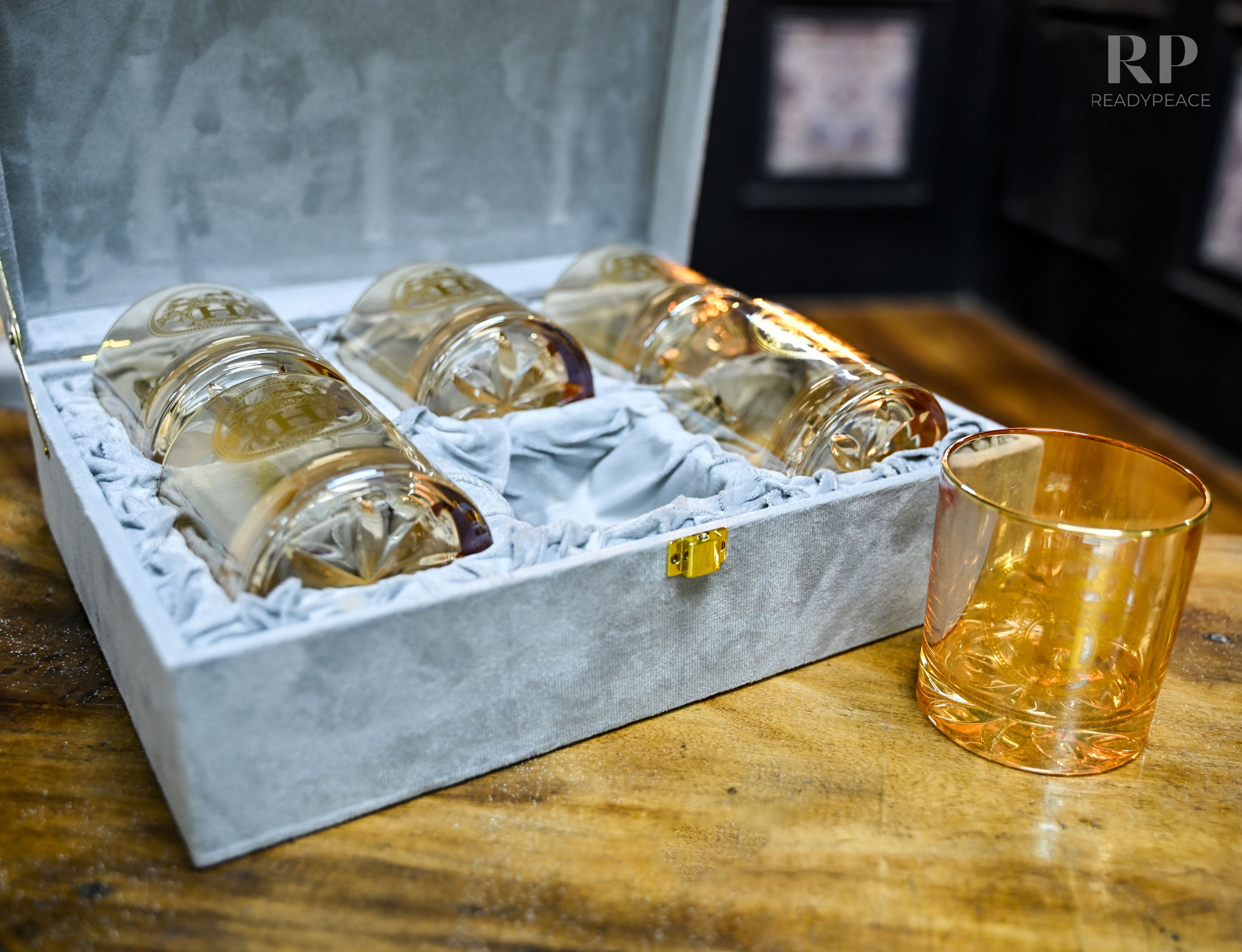 Urban Hermes Gold Plated Pure Crystal Whiskey Glass (Set of 6)