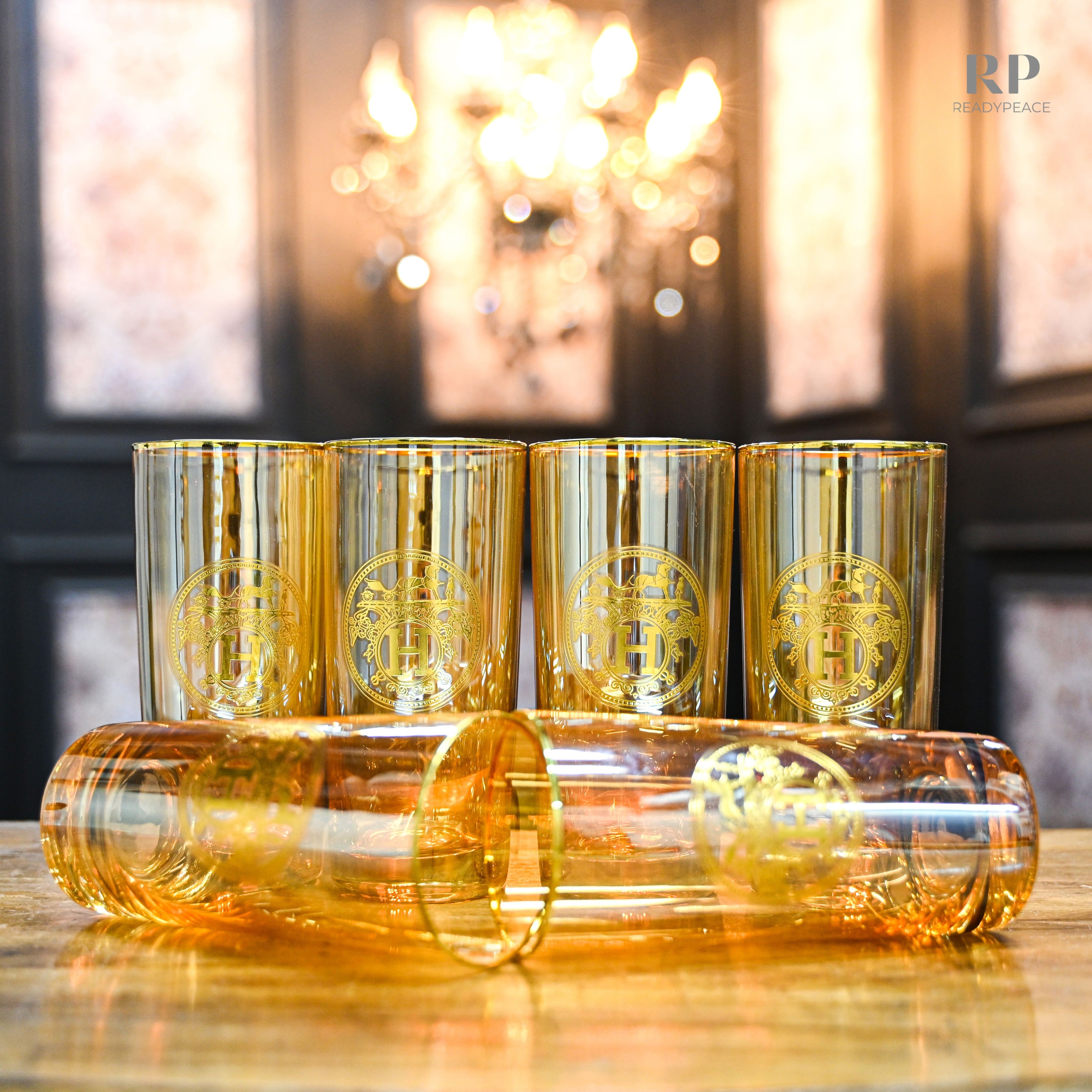 Urban Hermes Gold Plated Pure Crystal Tall Glass (Set of 6)